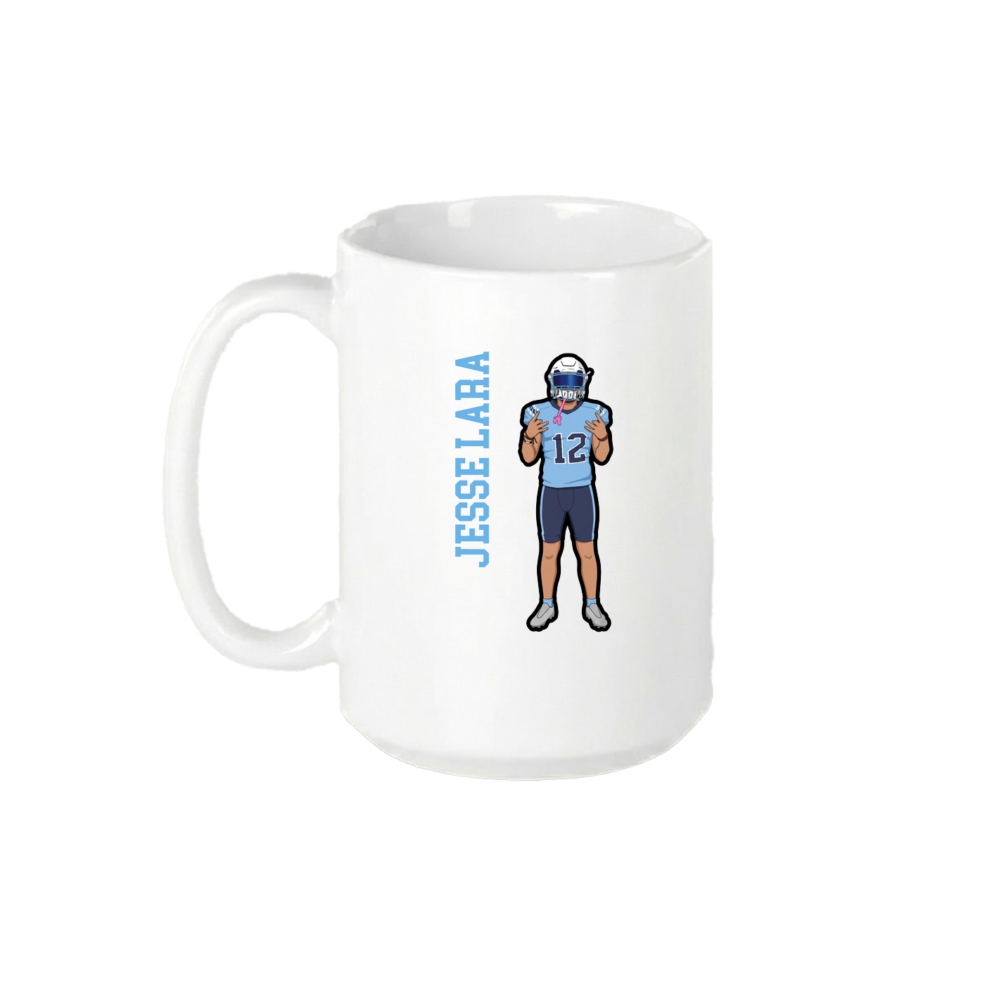 15oz Coffee Mug — Name Vertical in White