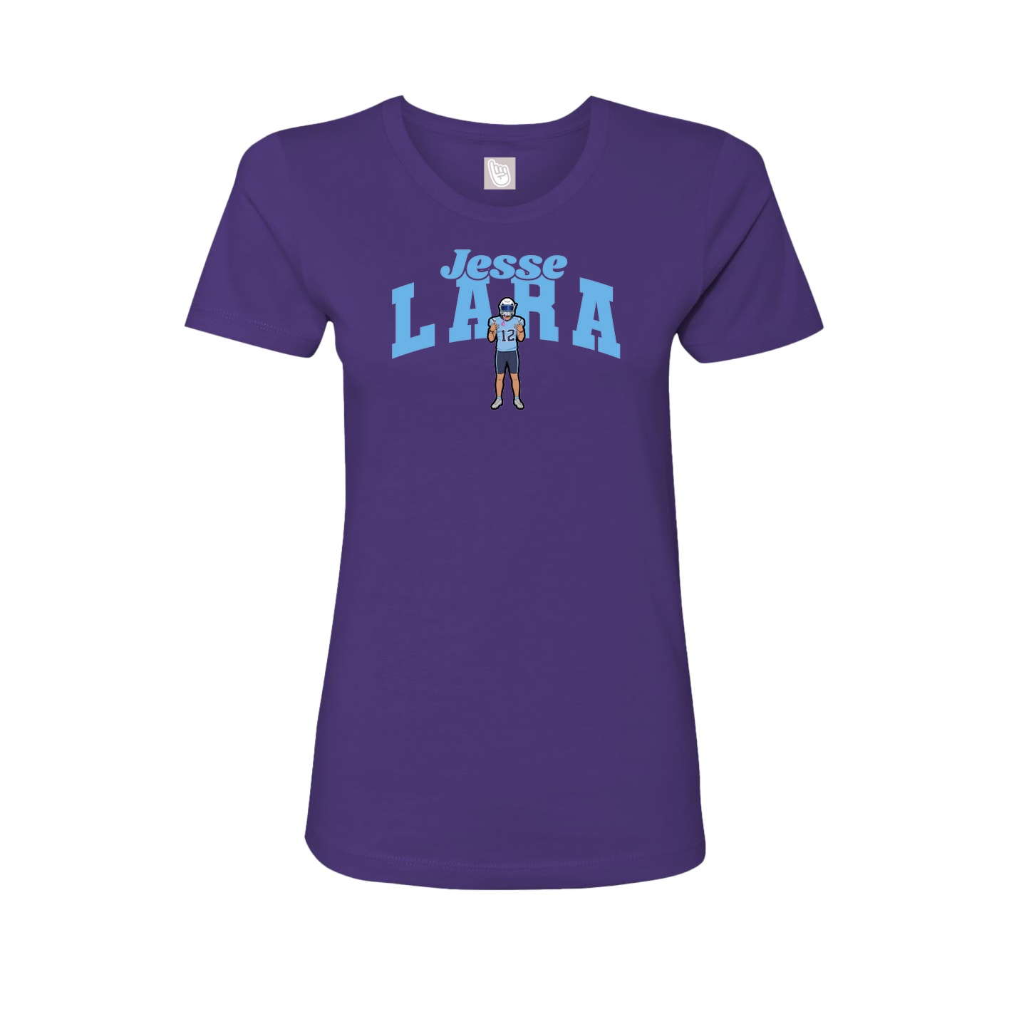 Fitted Women's Tee — Signature Arch in Purple