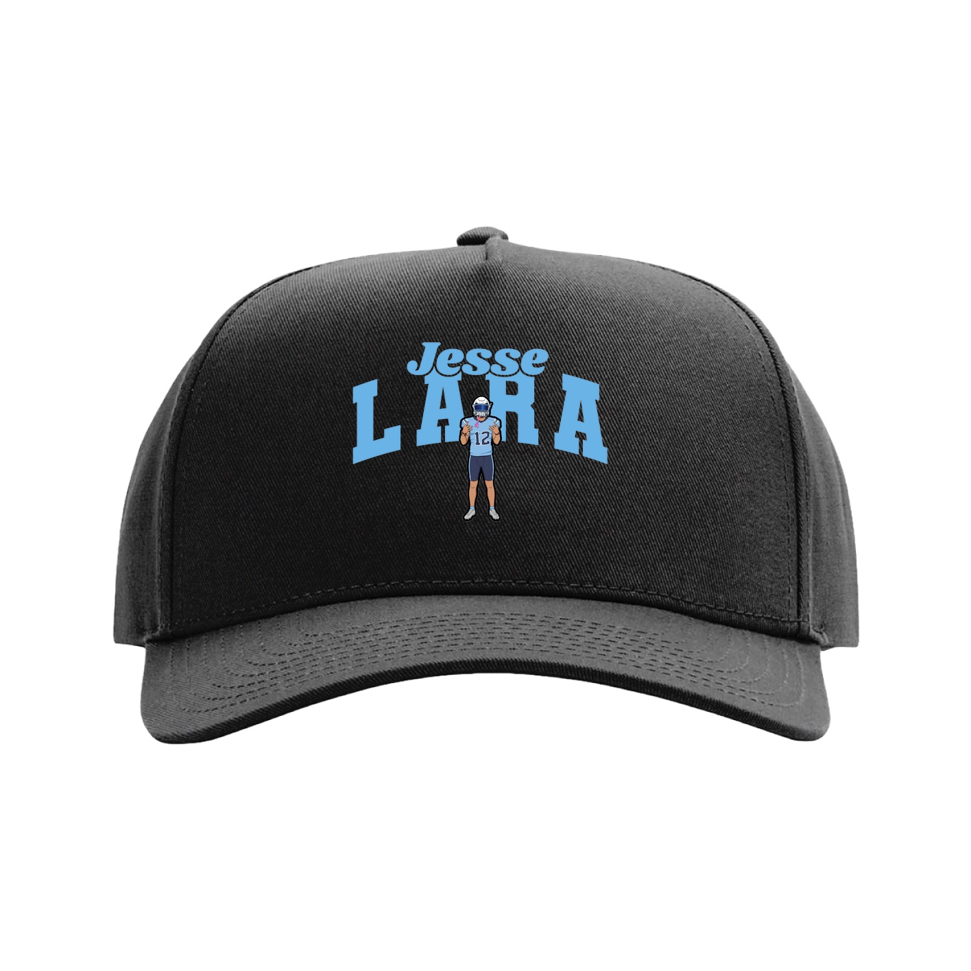 Full Fabric Five-Panel Champ Cap — Signature Arch in Black