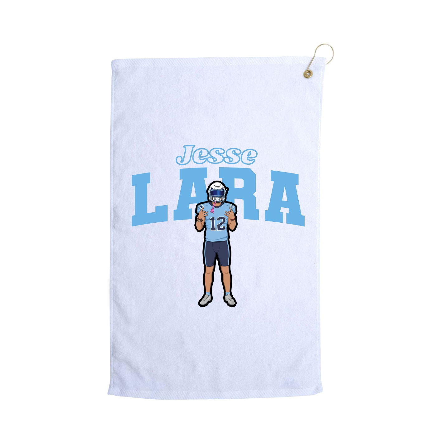 Golf Towel — Name Arch in White