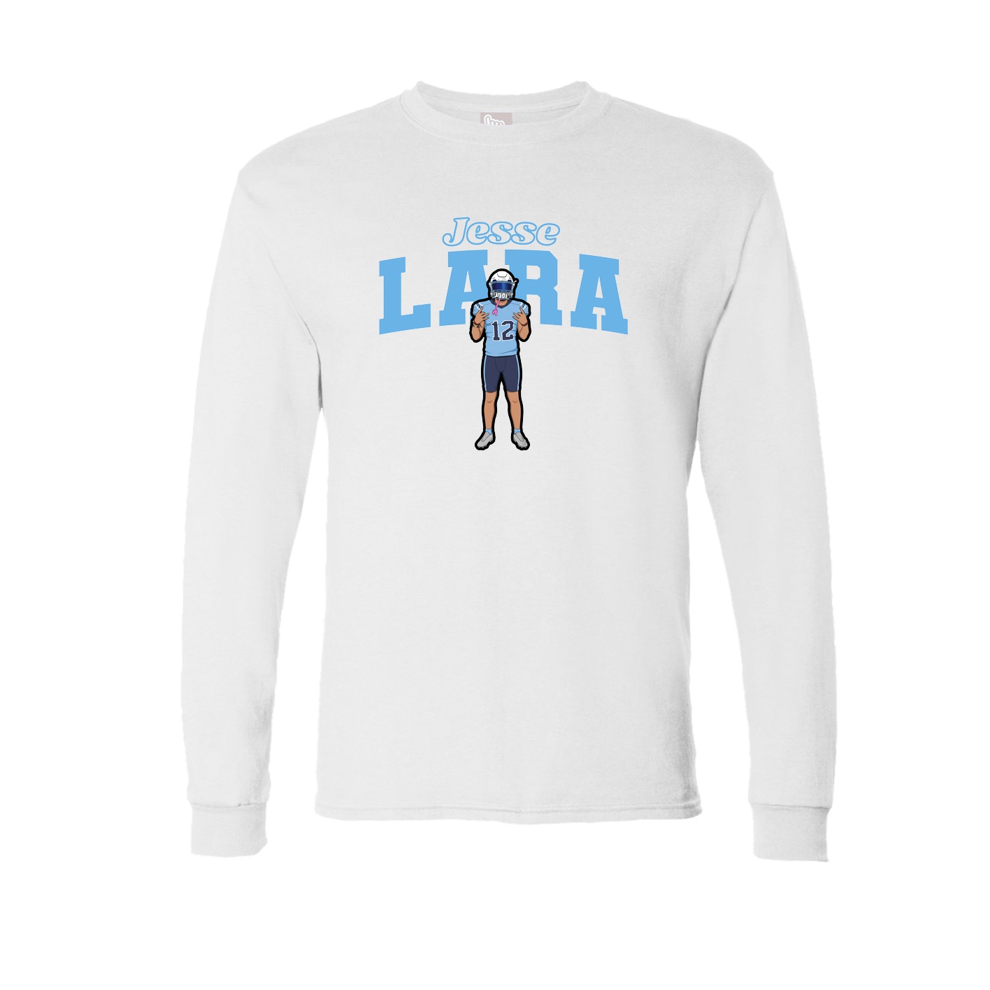 Long Sleeve Tee — Name Arch in White
