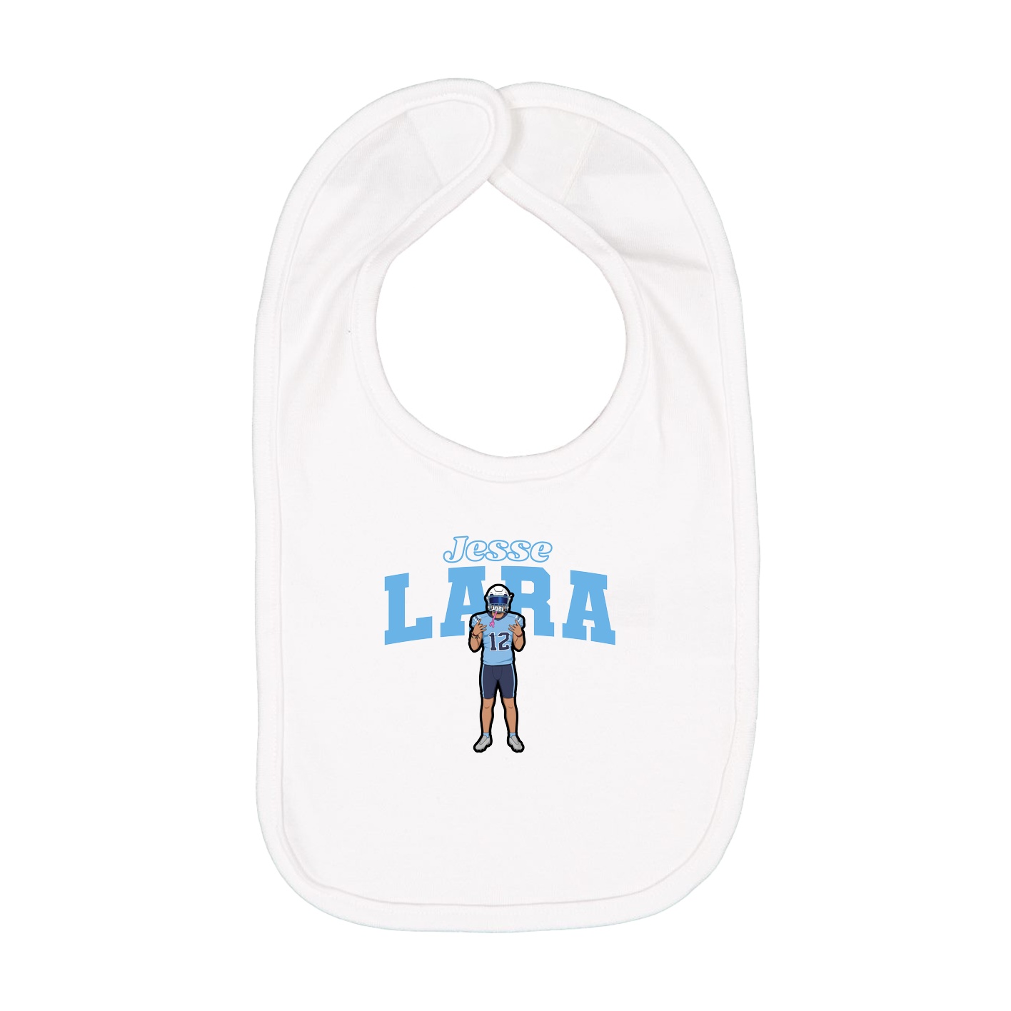 Infant Bib — Name Arch in White