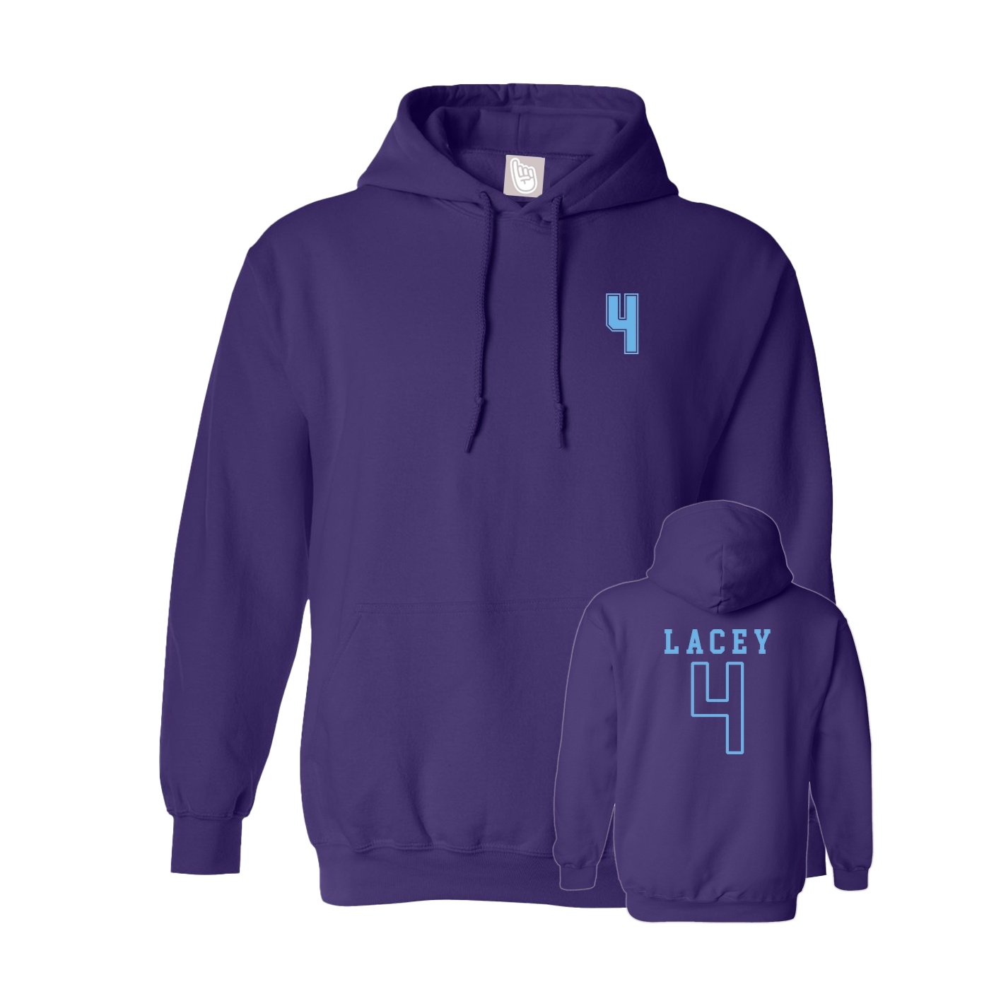 Hoodie — Chest Back in Purple