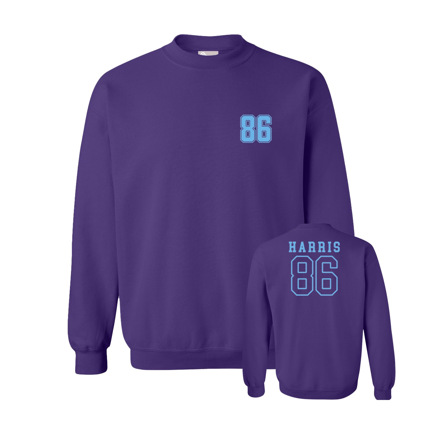 Fleece Crew — Chest Back in Purple