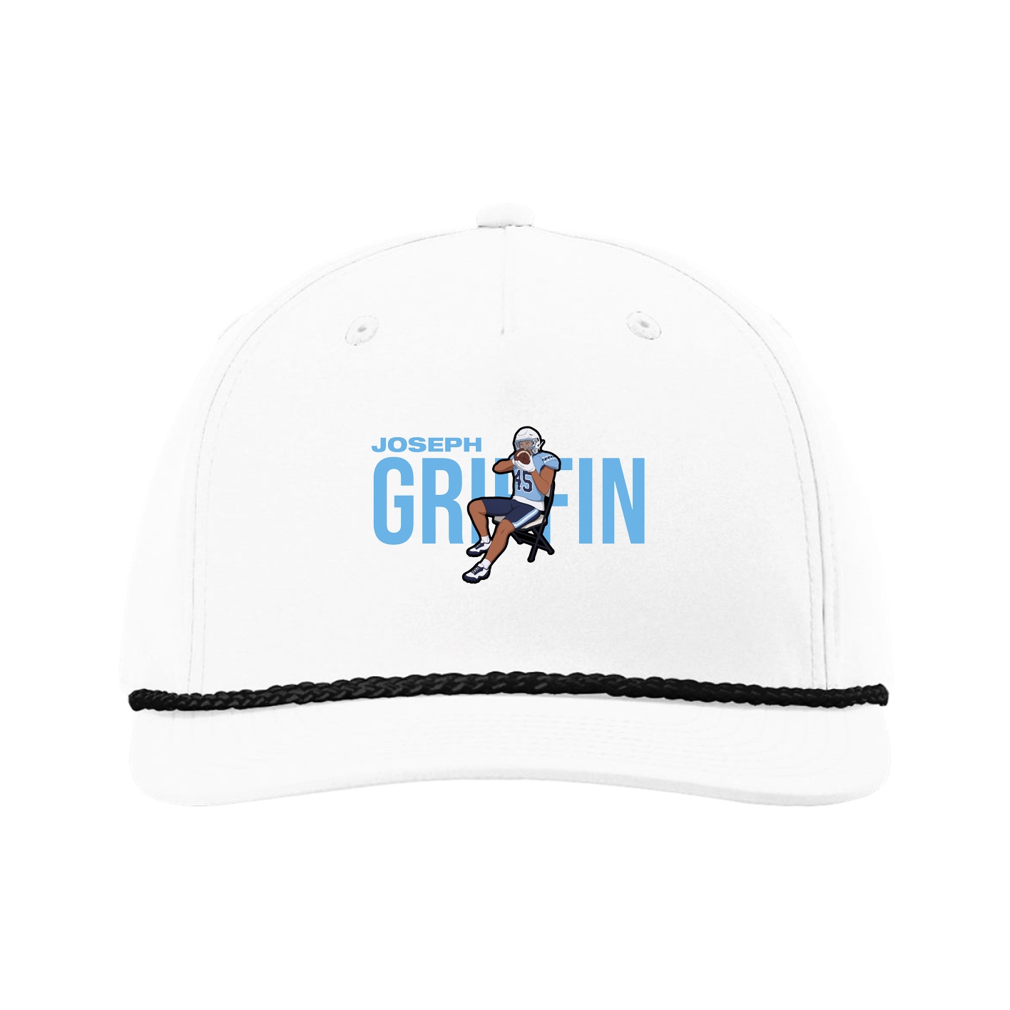 Five-Panel Classic Rope Cap — Player Name in White