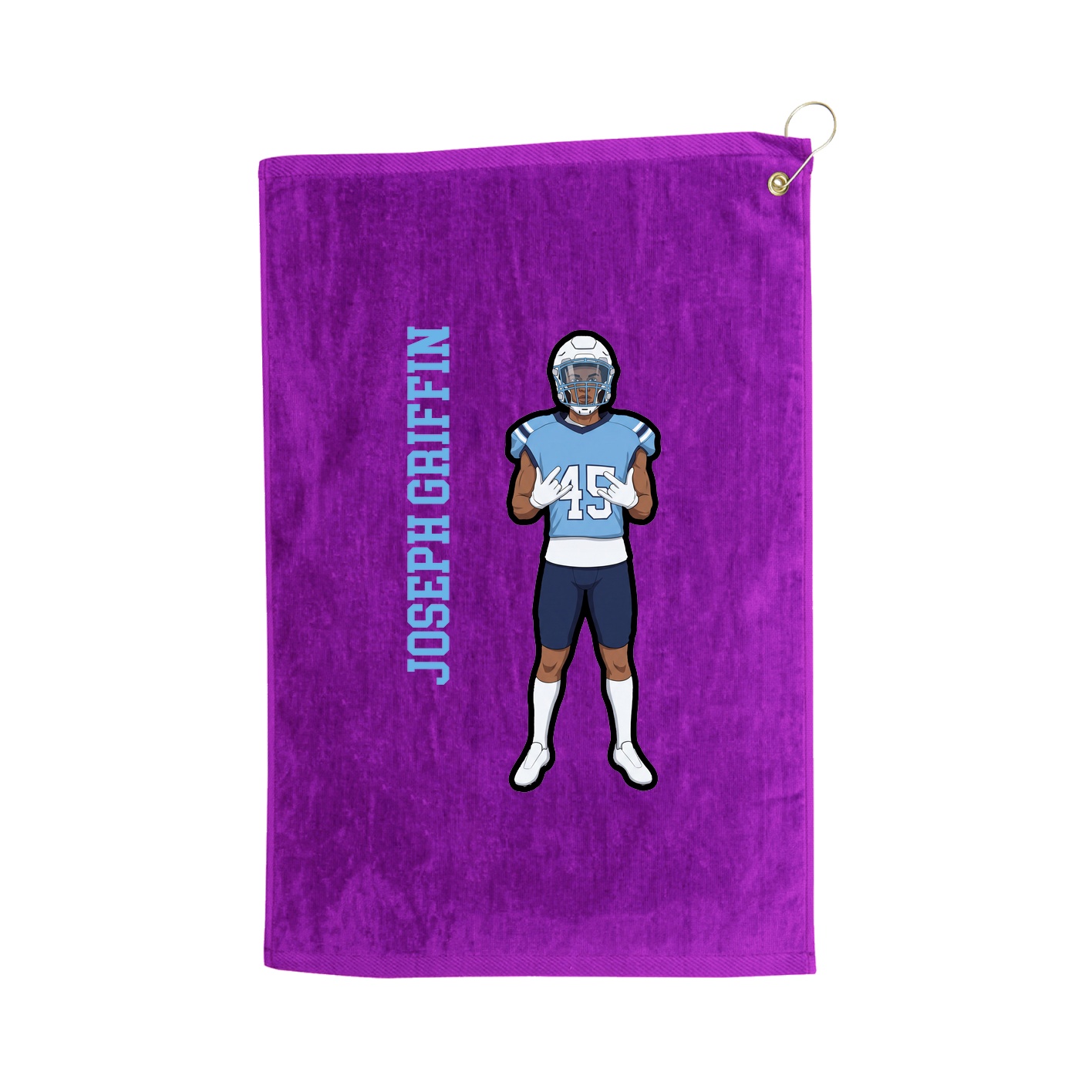 Golf Towel — Name Vertical in Purple