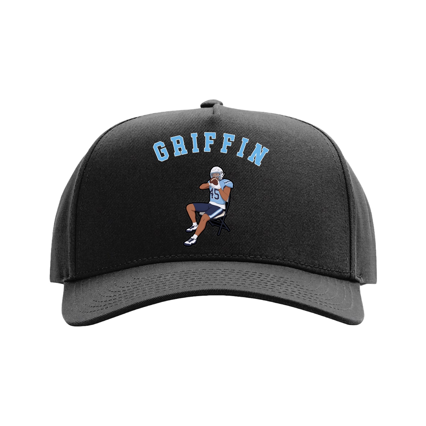 Full Fabric Five-Panel Champ Cap — Shirsey Arch in Black