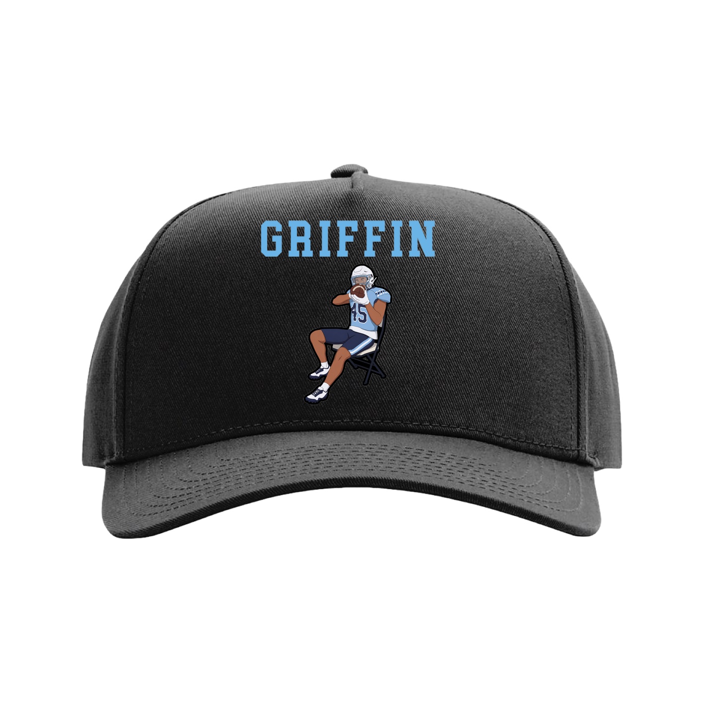 Full Fabric Five-Panel Champ Cap — Shirsey in Black