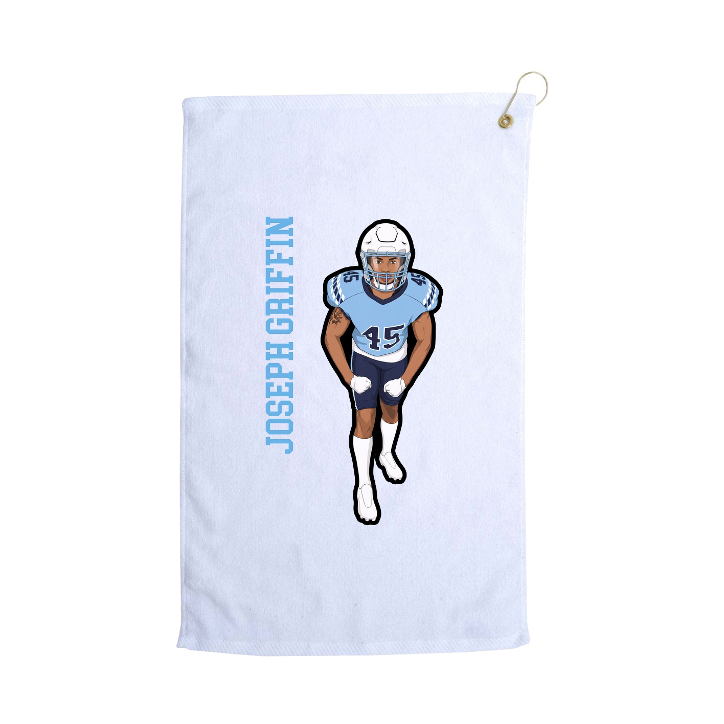 Golf Towel — Name Vertical in White