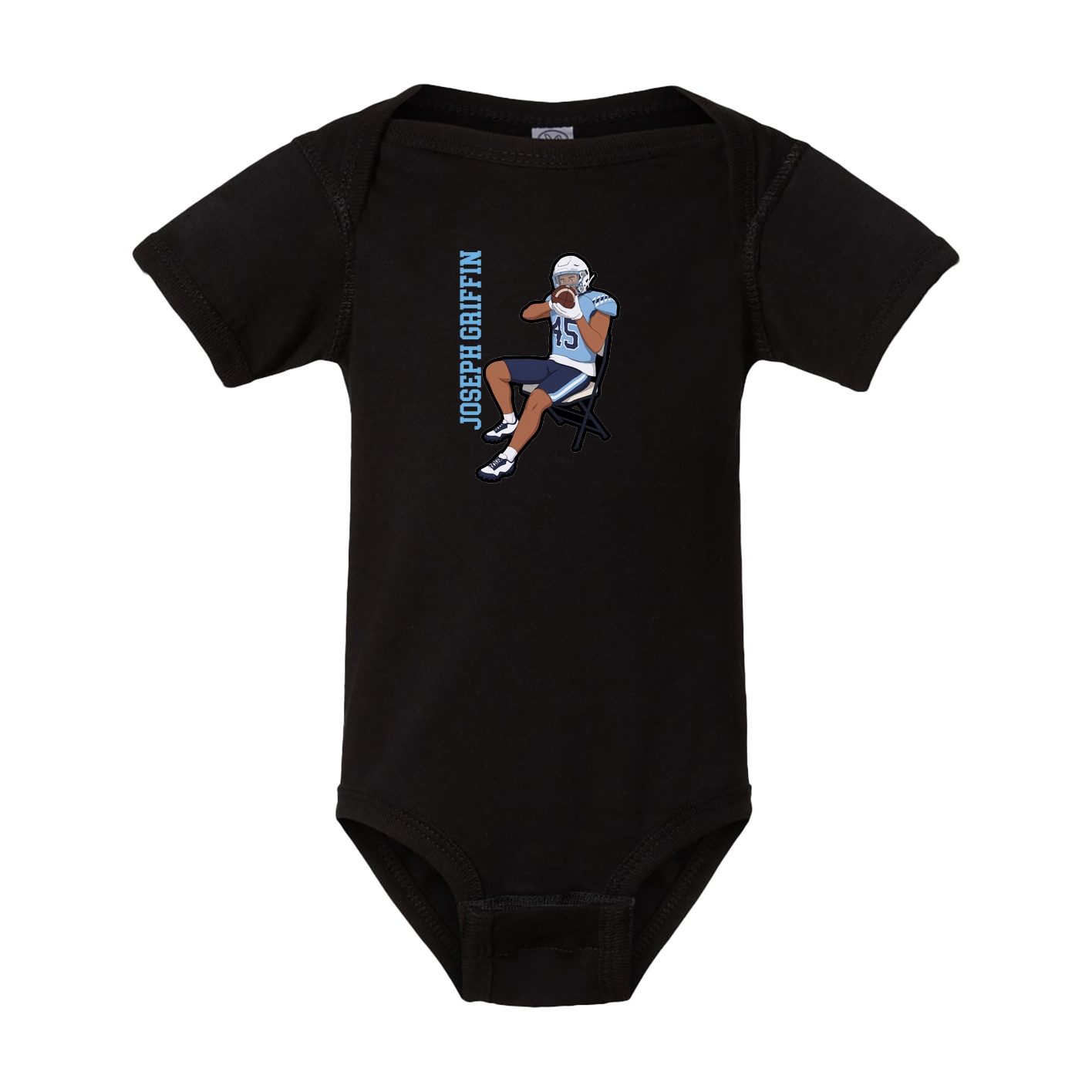 Baby Onesie — Name Vertical in Black