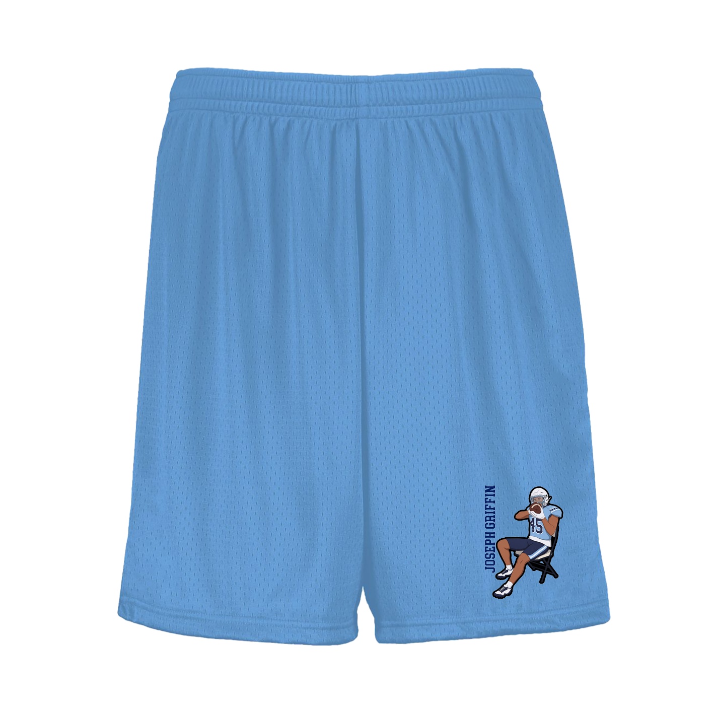 Shorts — Name Vertical in Light Blue