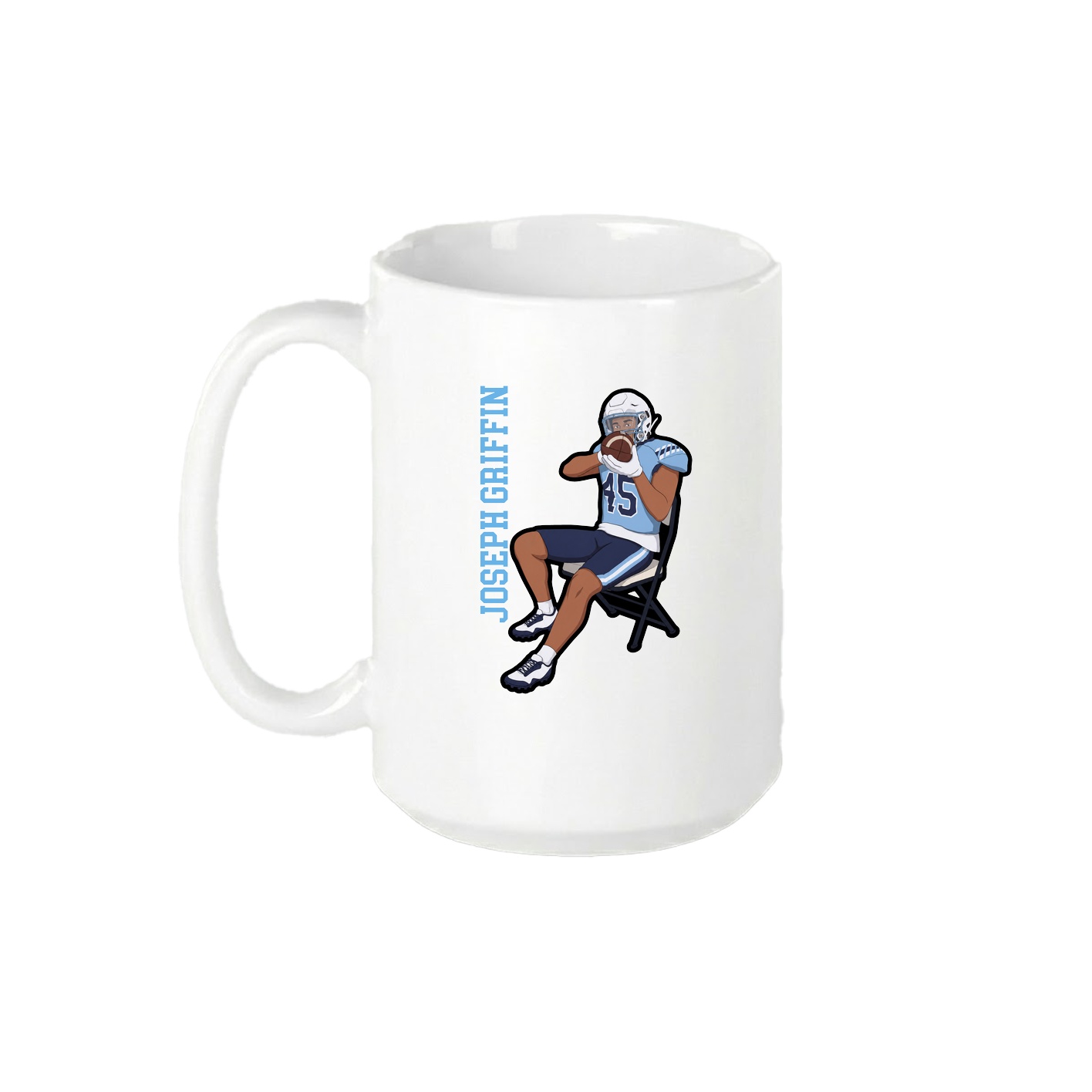 15oz Coffee Mug — Name Vertical in White