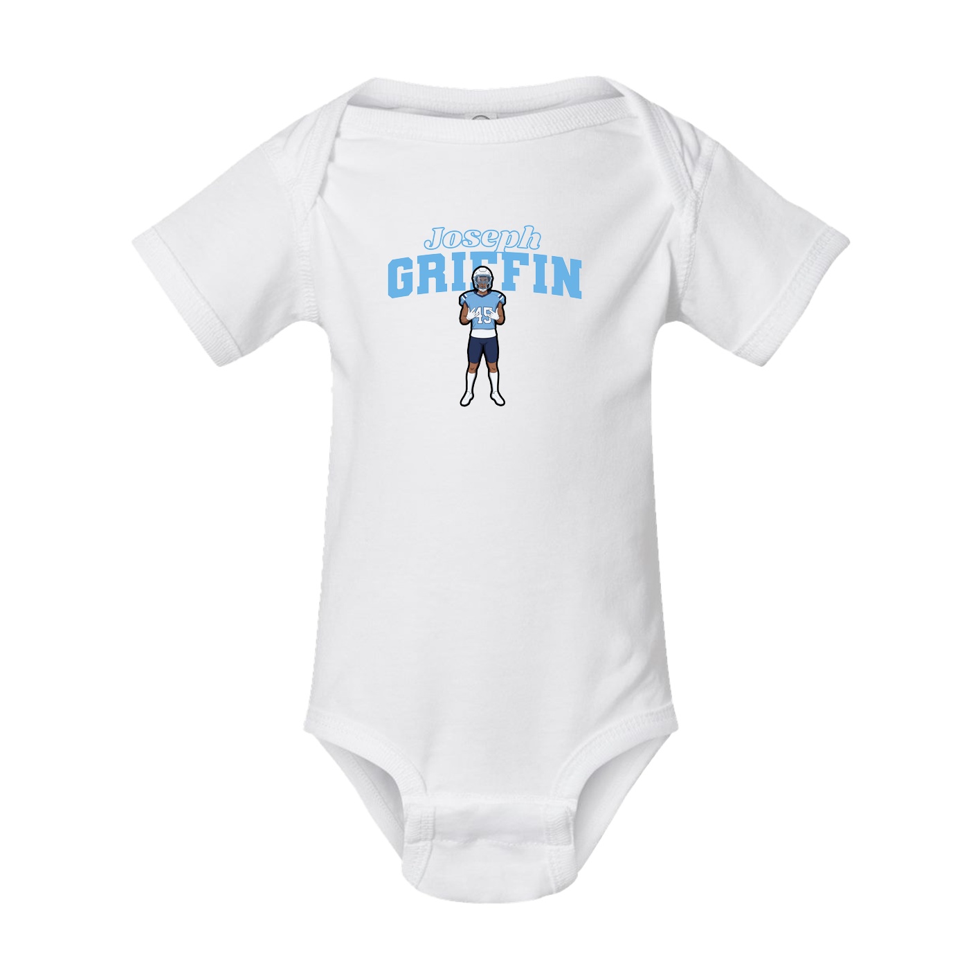 Baby Onesie — Name Arch in White