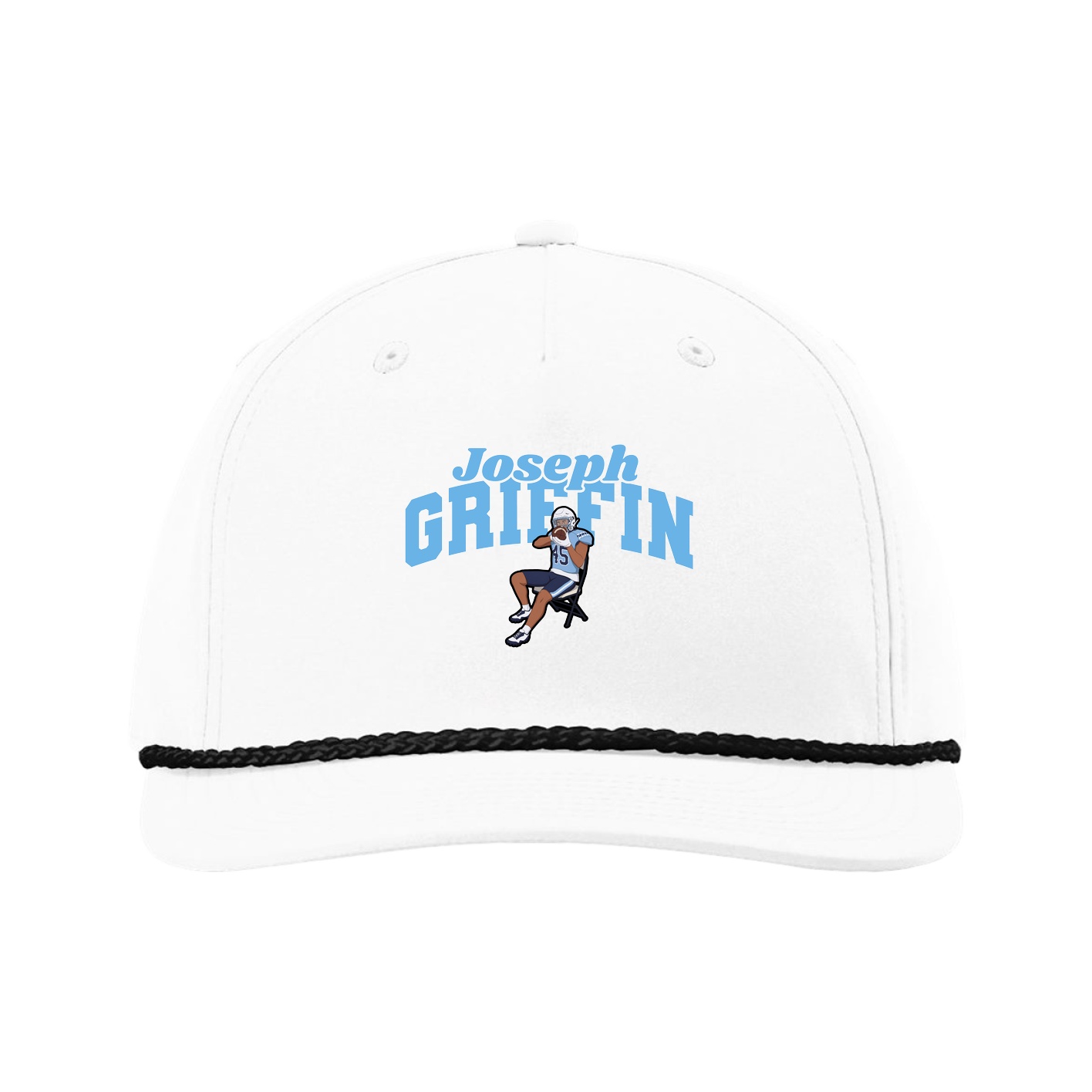 Five-Panel Classic Rope Cap — Signature Arch in White