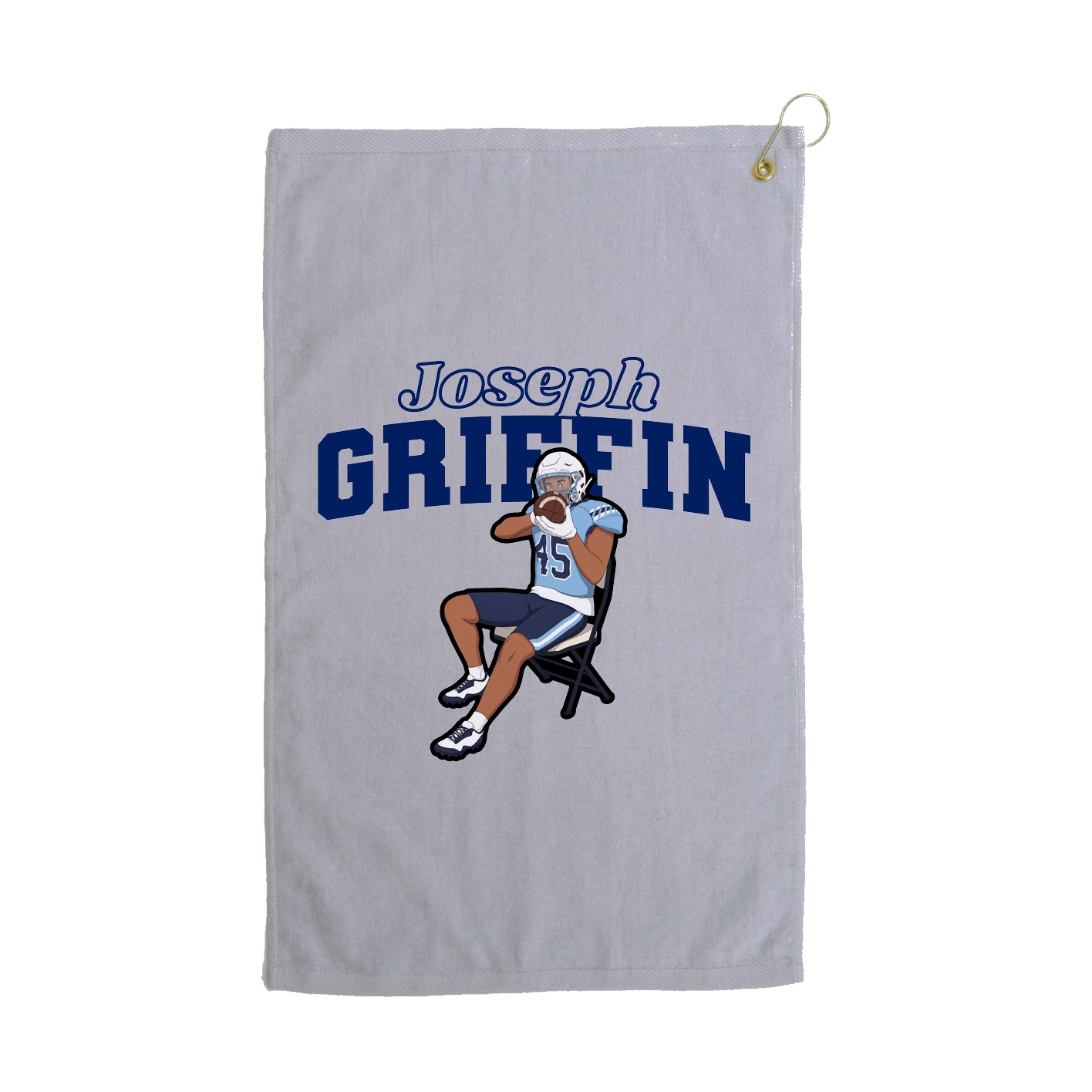 Golf Towel — Name Arch in Grey