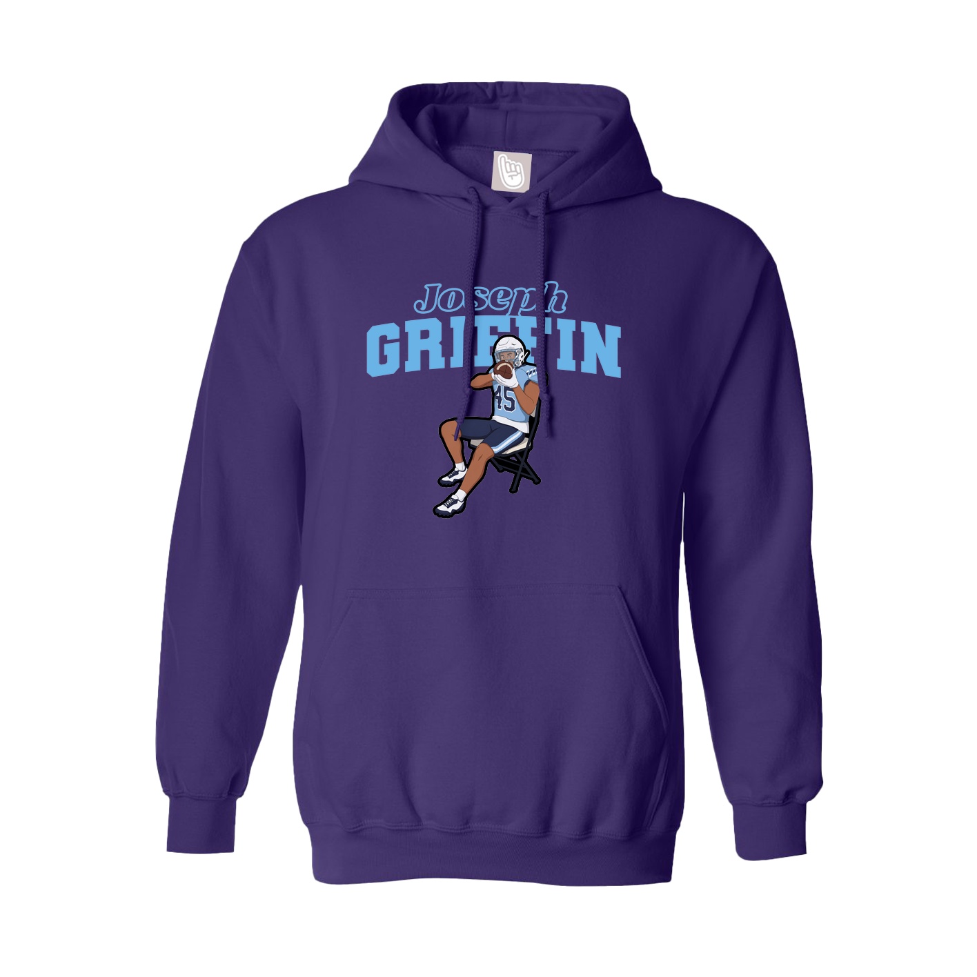Youth Hoodie — Name Arch in Purple