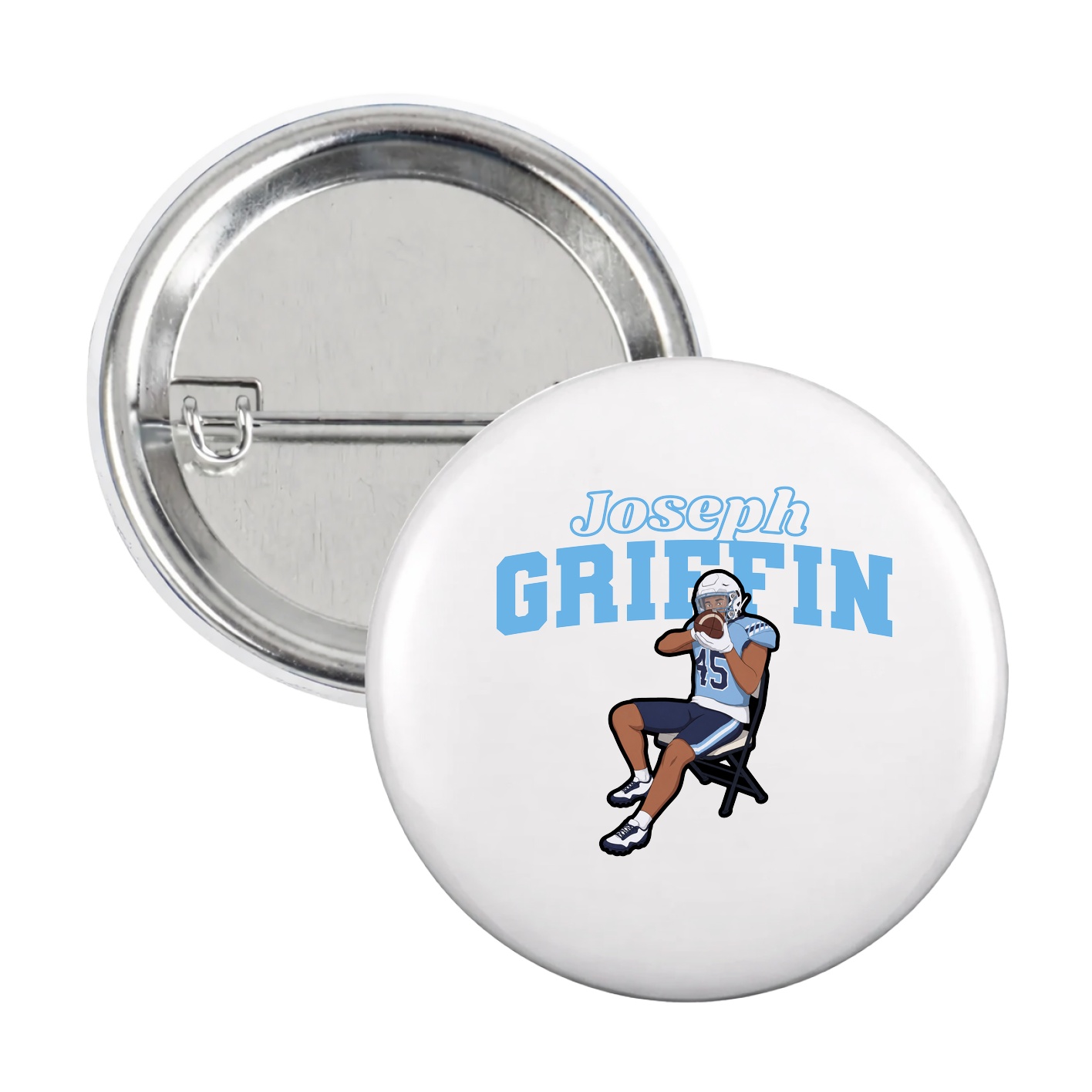 Game Day Button — Name Arch in White