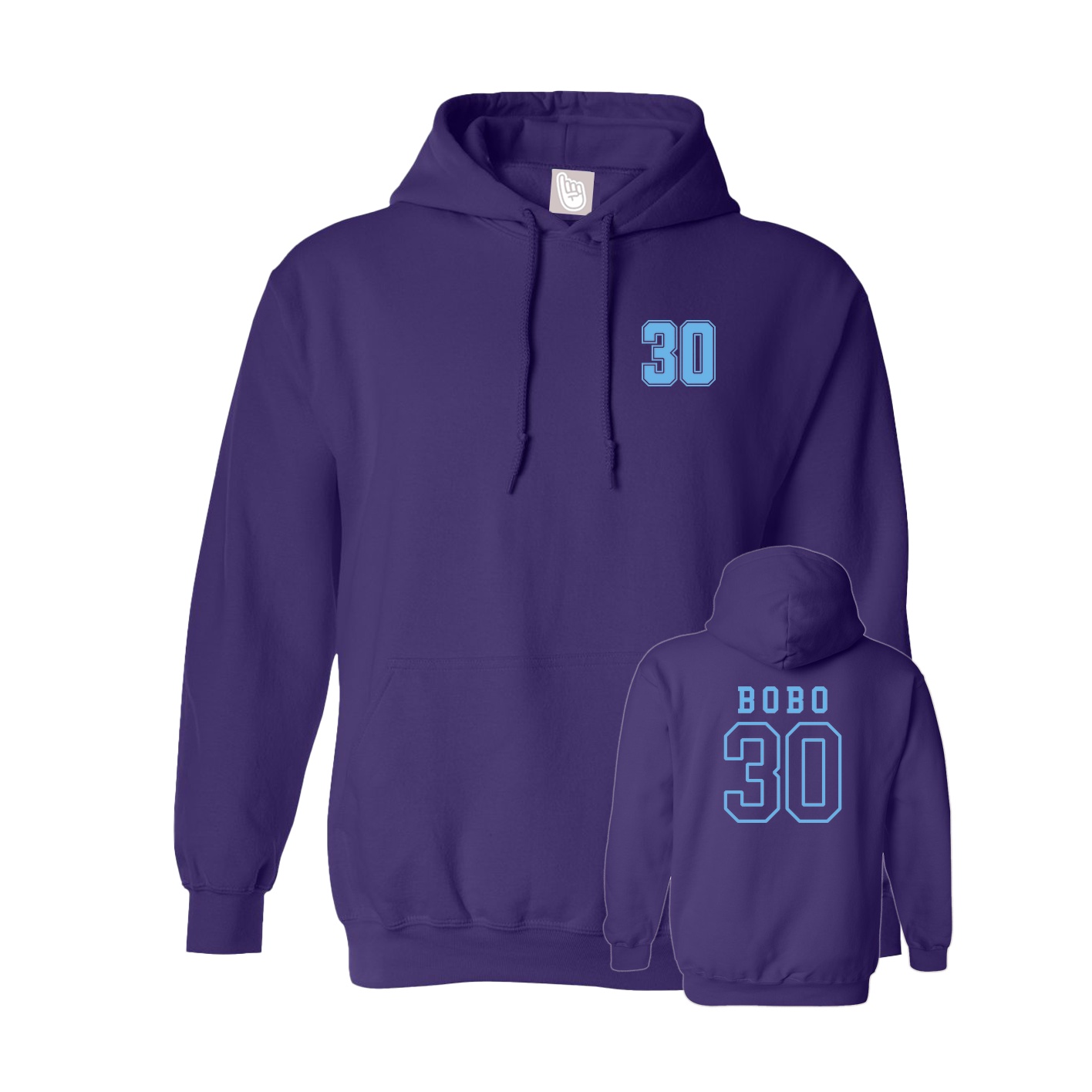 Hoodie — Chest Back in Purple