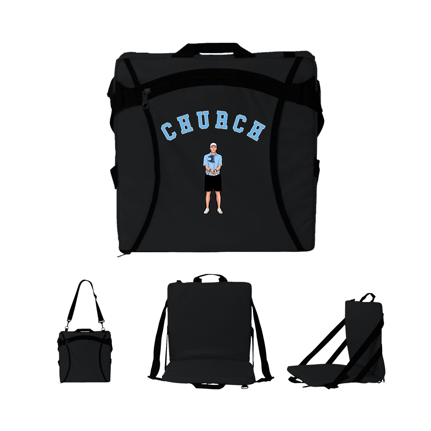 Folding Stadium Seat — Shirsey Arch in Black