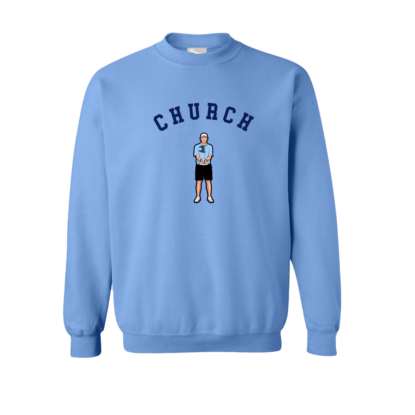Fleece Crew — Shirsey Arch in Powder Blue
