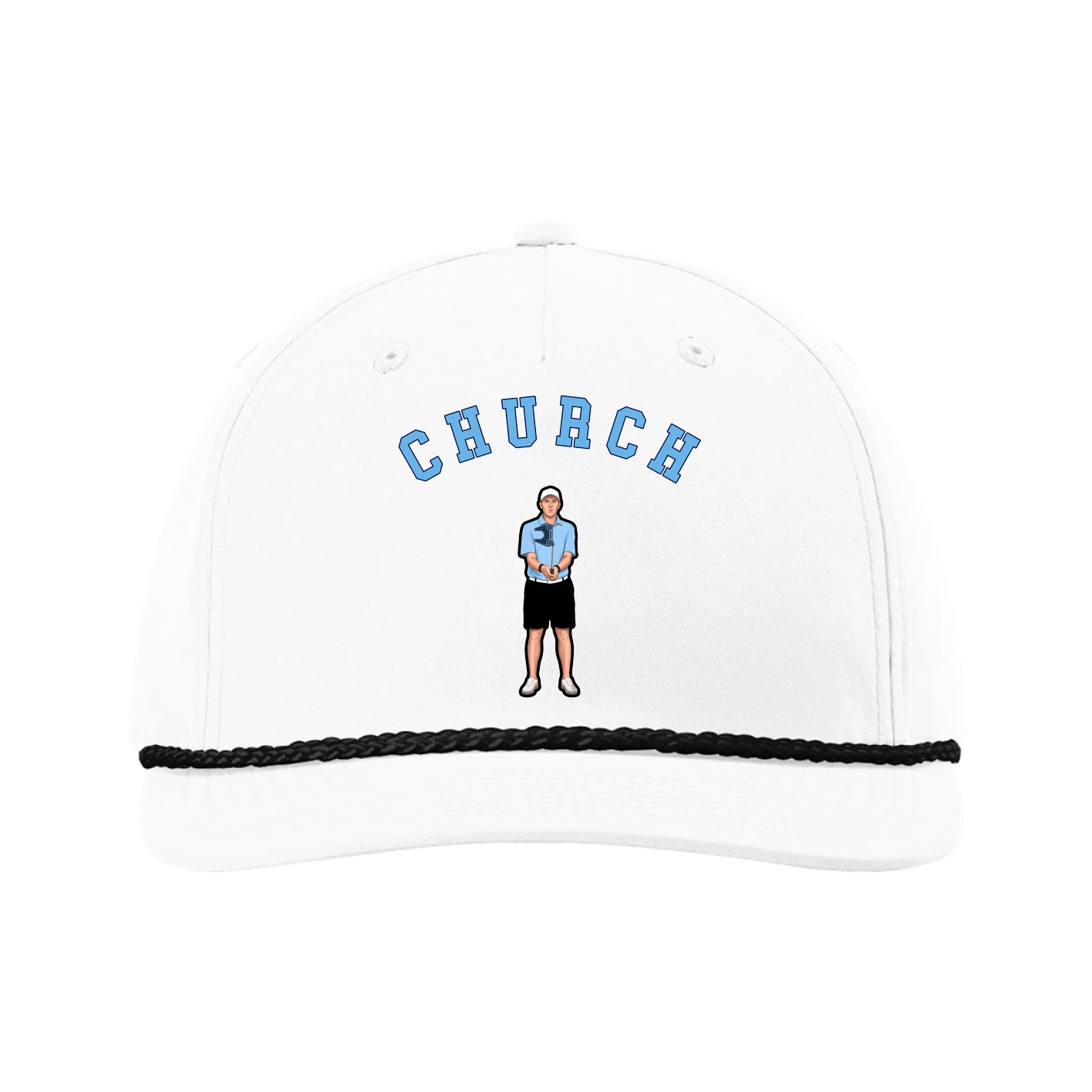 Five-Panel Classic Rope Cap — Shirsey Arch in White