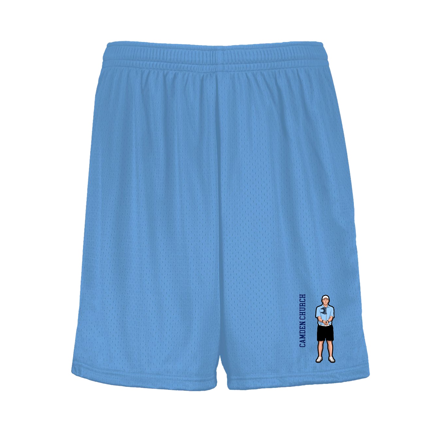 Shorts — Name Vertical in Light Blue