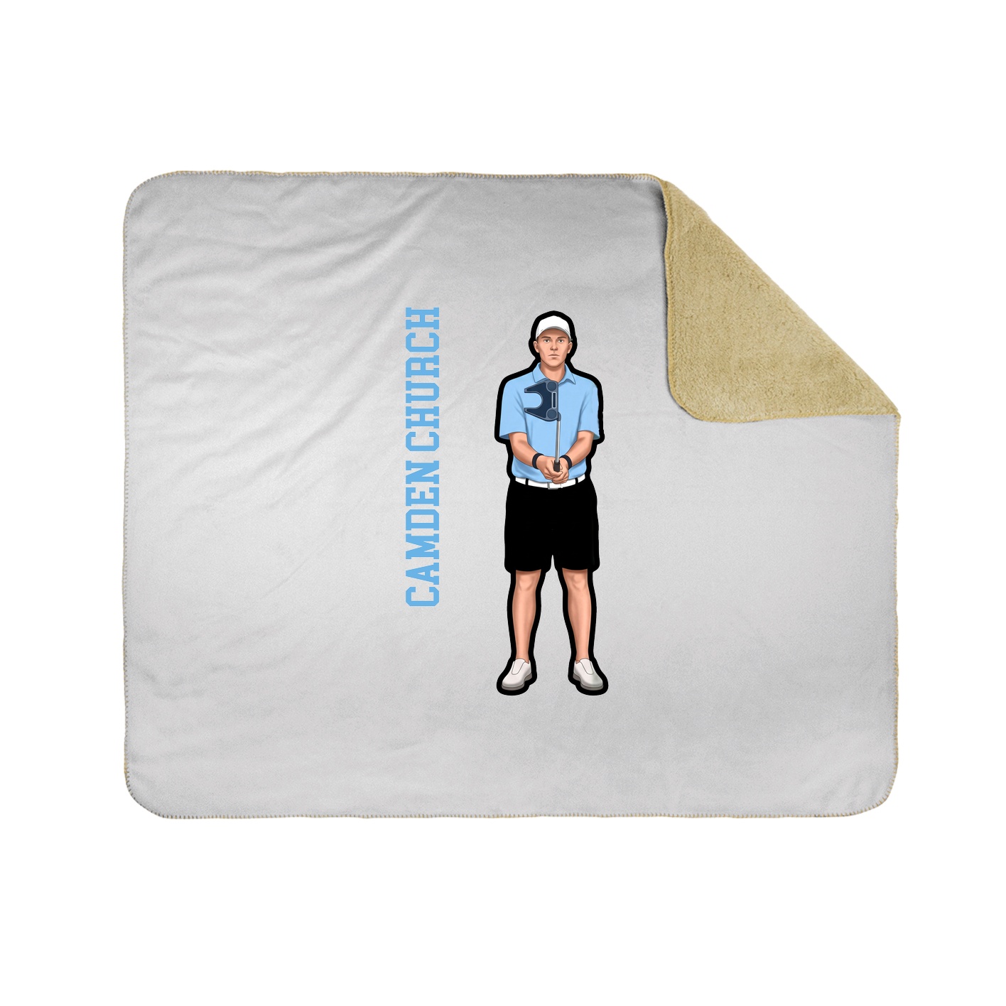 Throw Blanket — Name Vertical in White