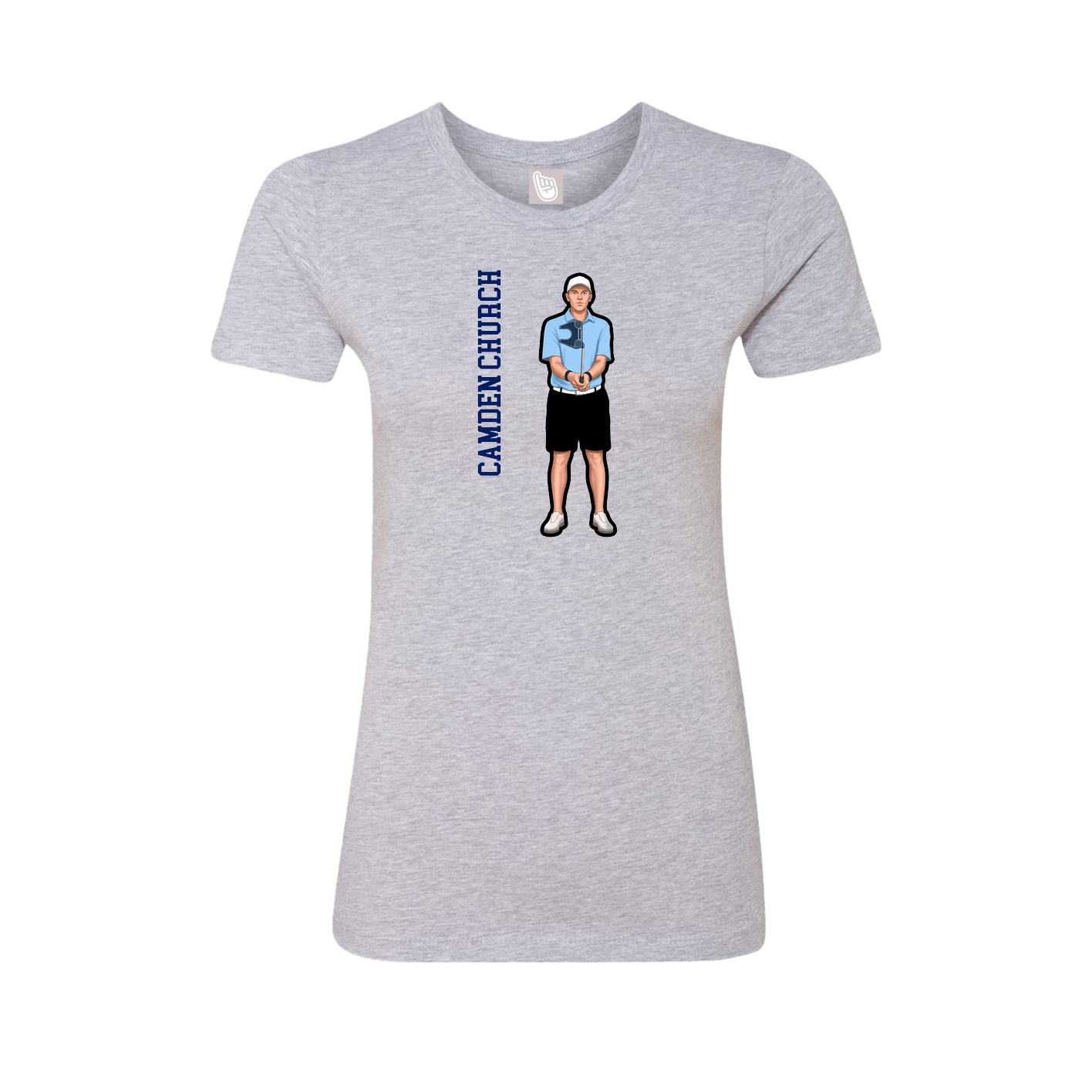 Womens Tee — Name Vertical in Grey