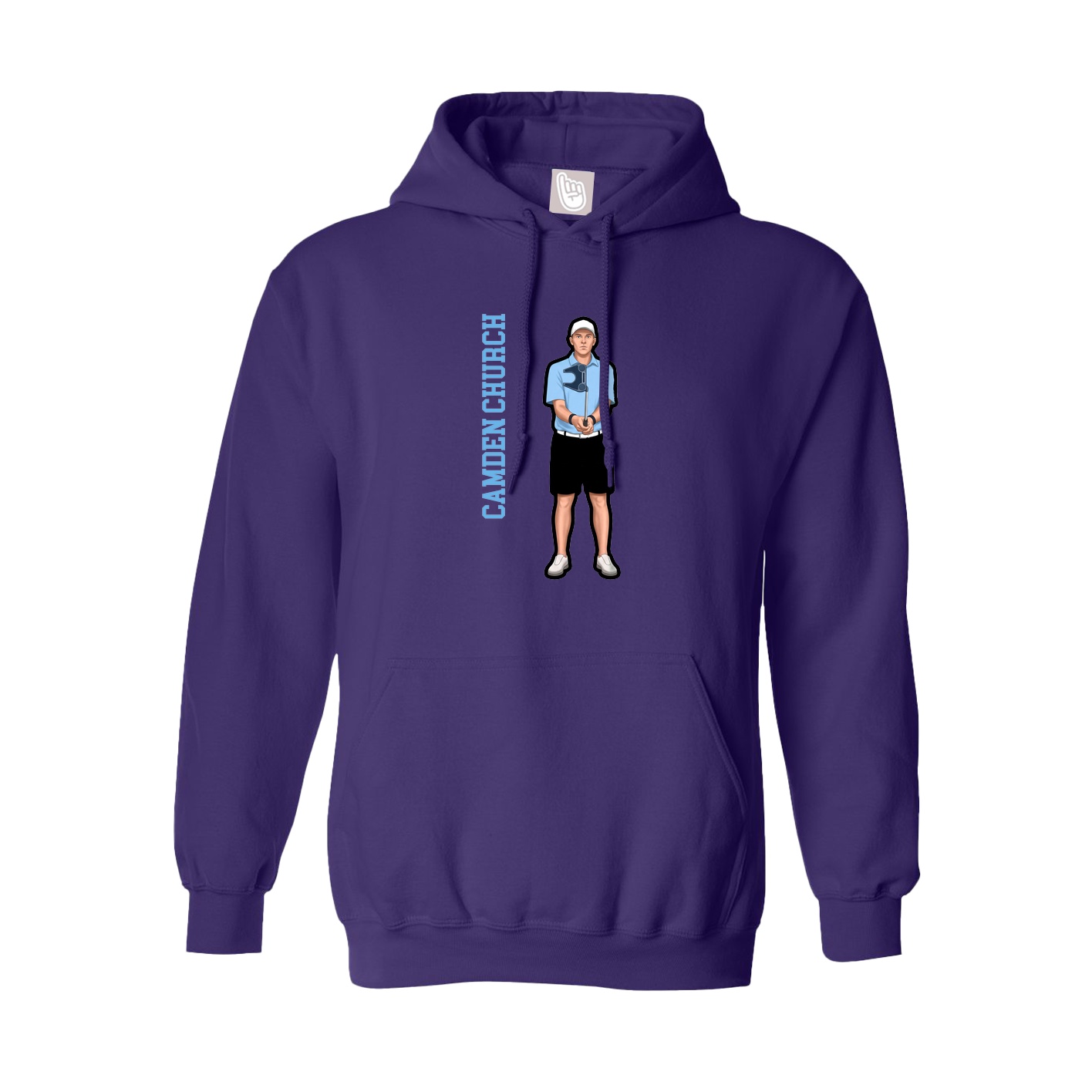 Hoodie — Name Vertical in Purple