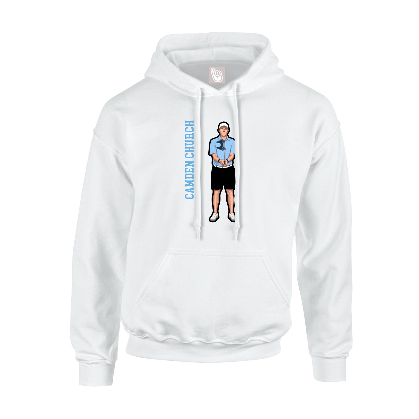 Youth Hoodie — Name Vertical in White