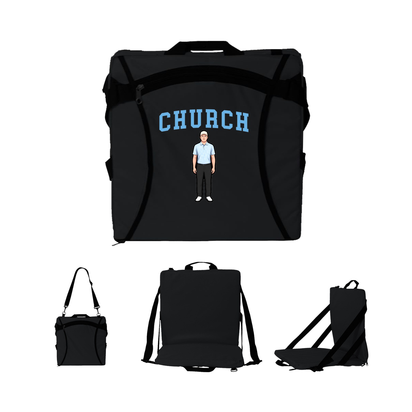 Folding Stadium Seat — Shirsey in Black