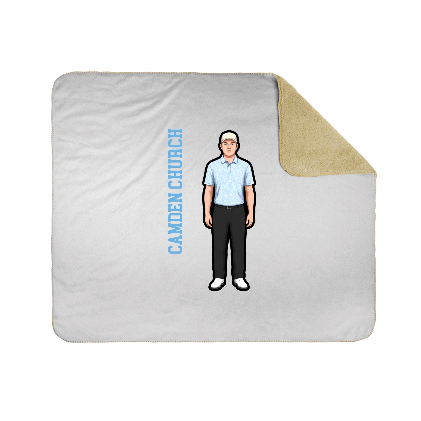 Throw Blanket — Name Vertical in White