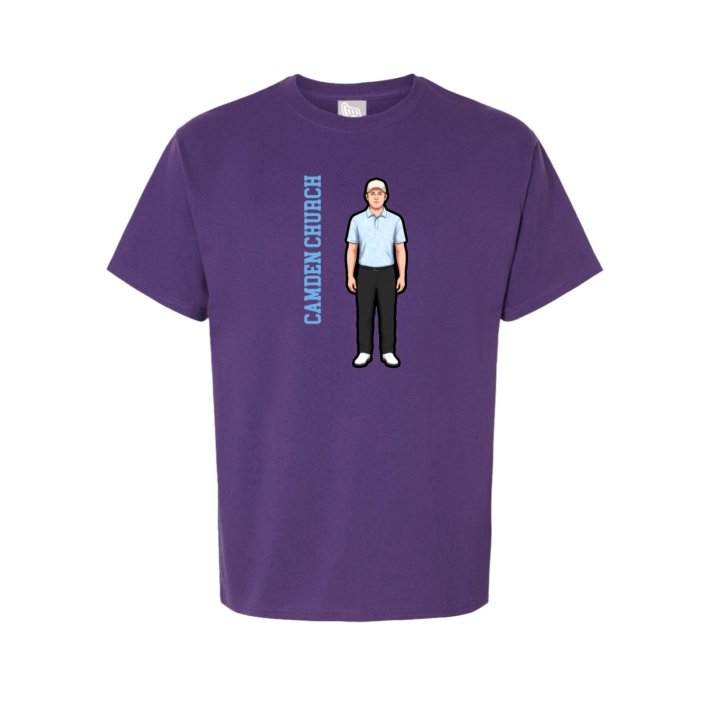 Tee — Name Vertical in Purple