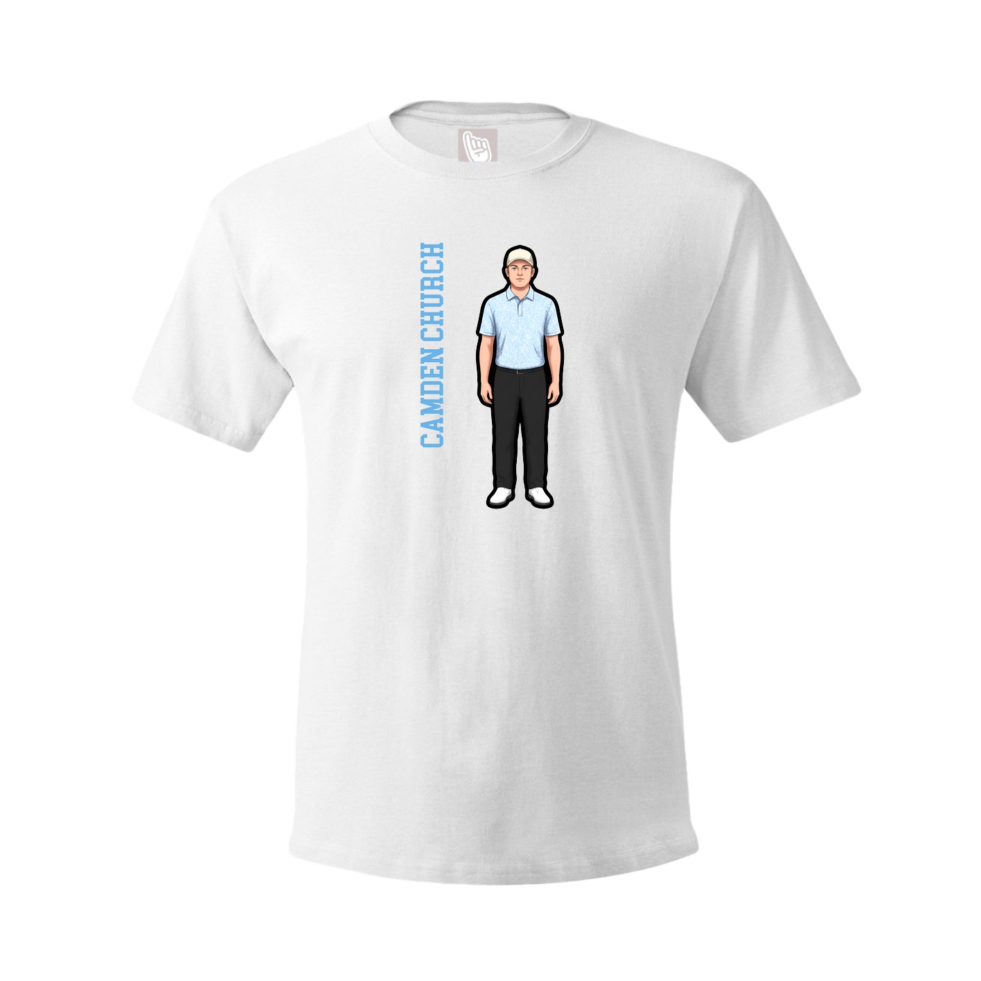 Tee — Name Vertical in White