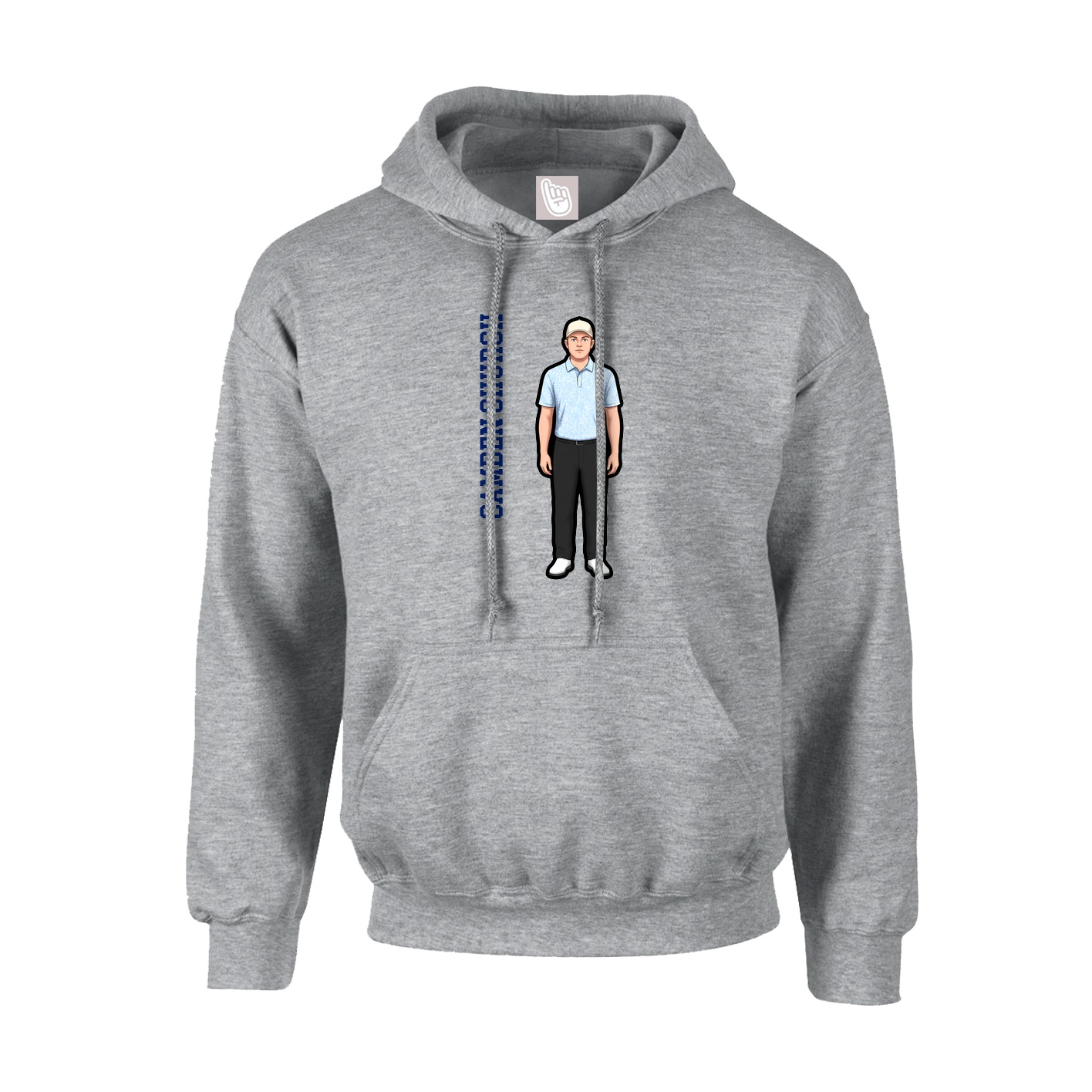 Hoodie — Name Vertical in Grey