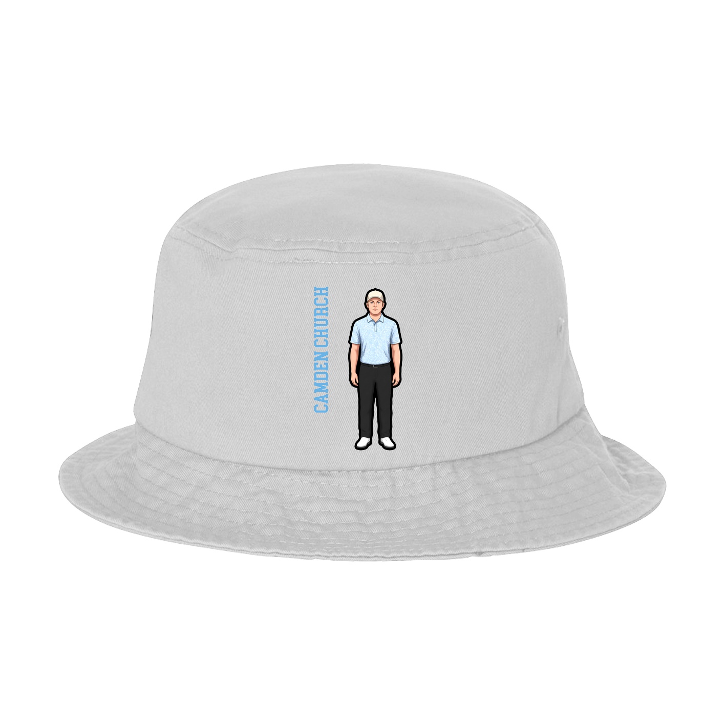 Bucket Cap — Name Vertical in White