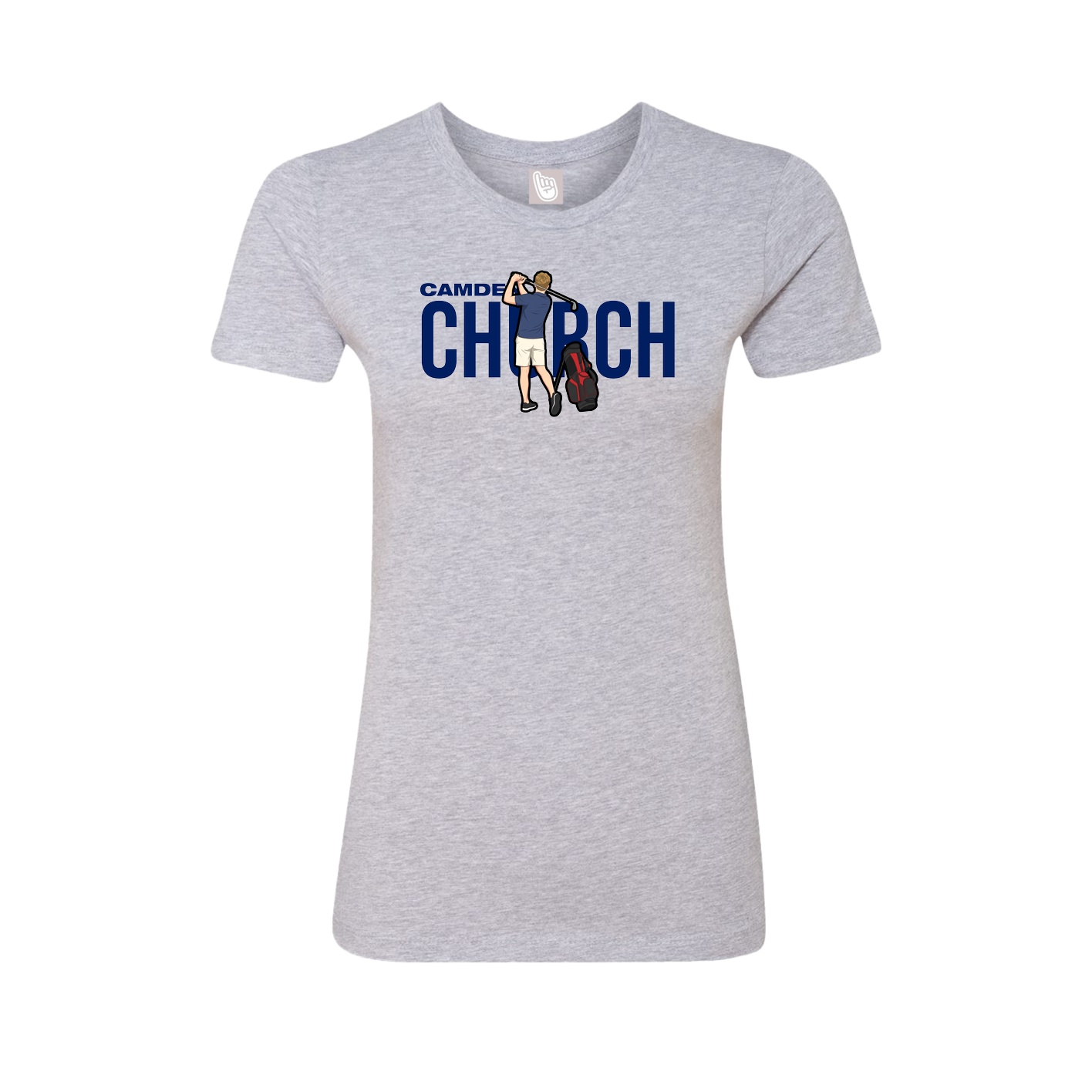 Fitted Women's Tee — Player Name in Grey