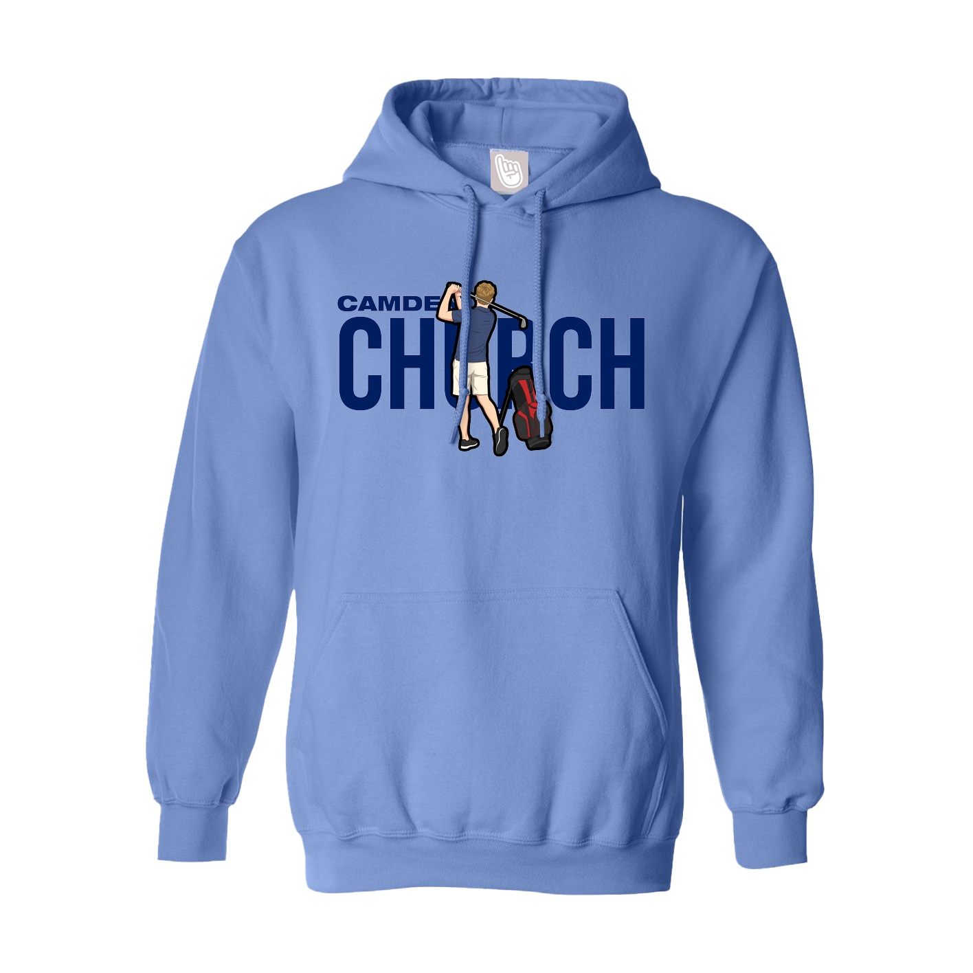 Youth Hoodie — Player Name in Powder Blue