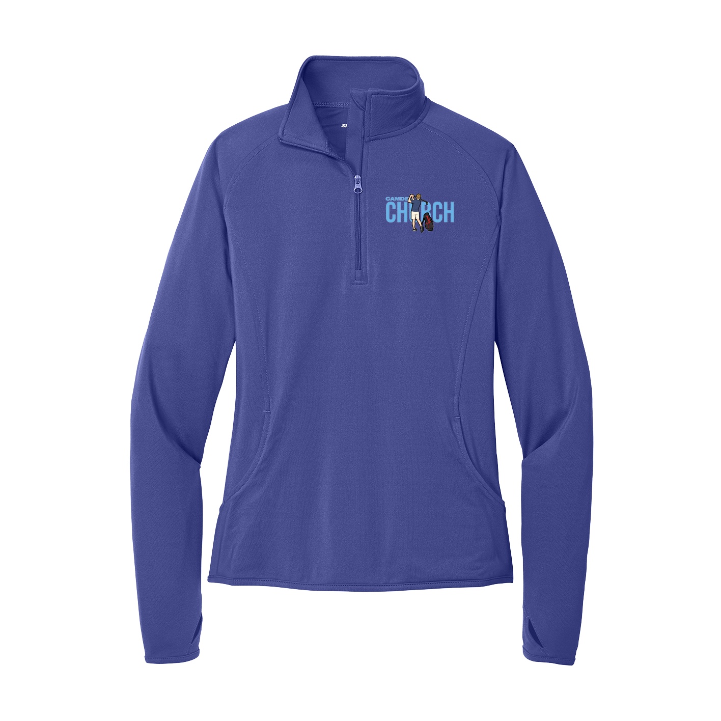 Women's Q-Zip Pullover — Player Name in Purple