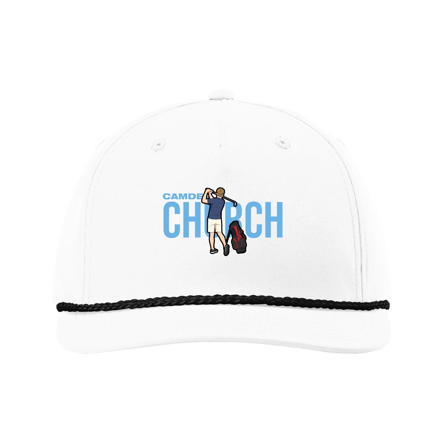 Five-Panel Classic Rope Cap — Player Name in White