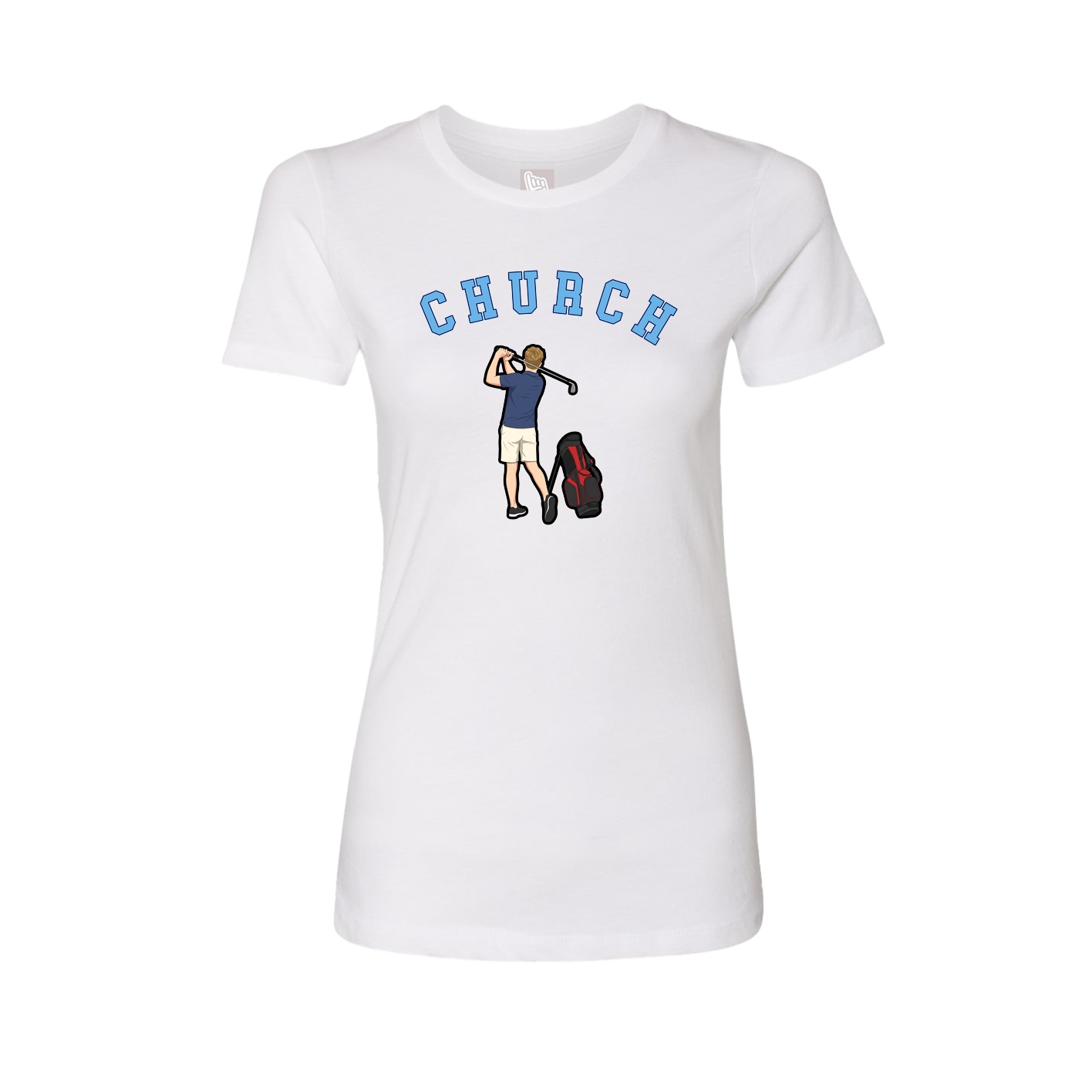 Fitted Women's Tee — Shirsey Arch in White