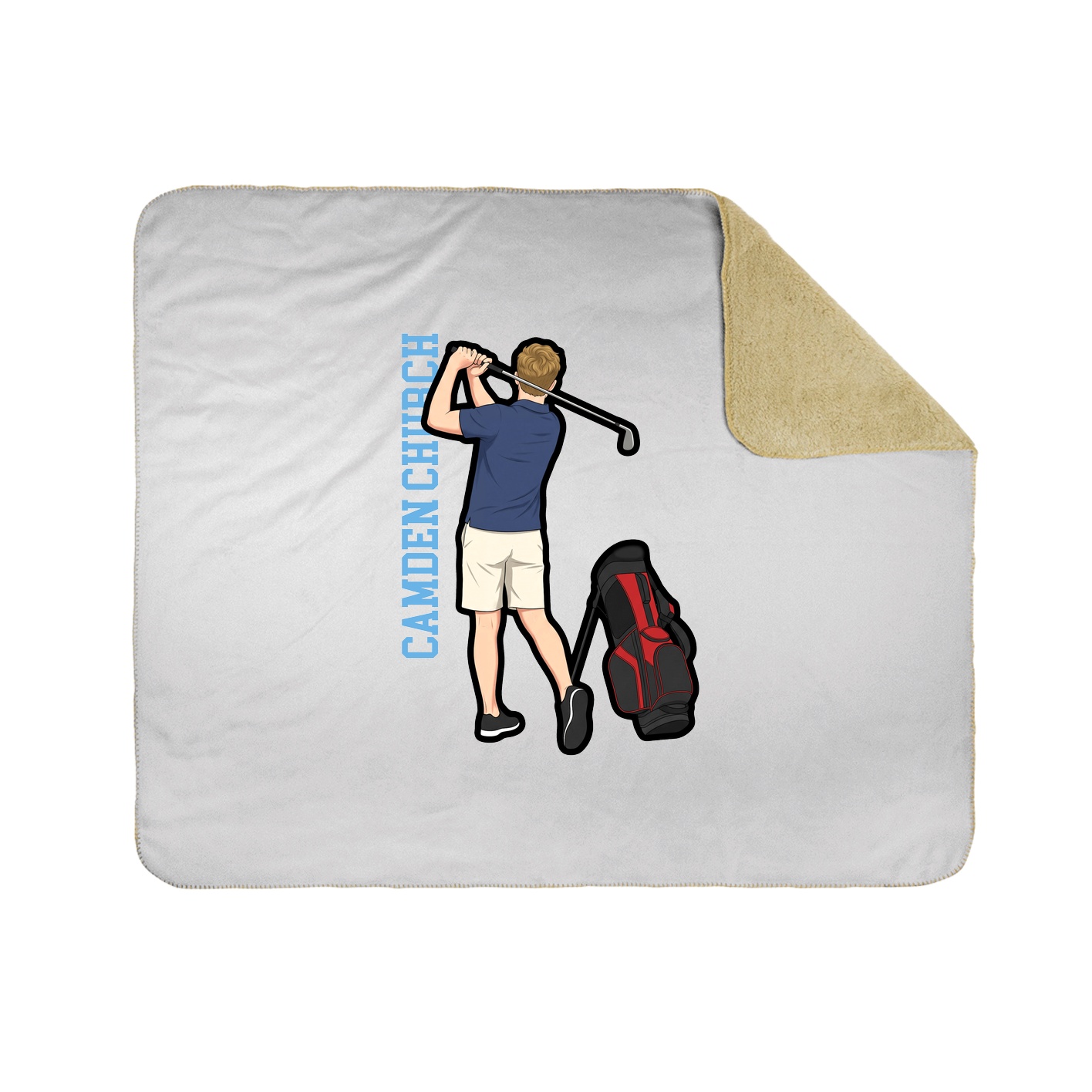 Throw Blanket — Name Vertical in White