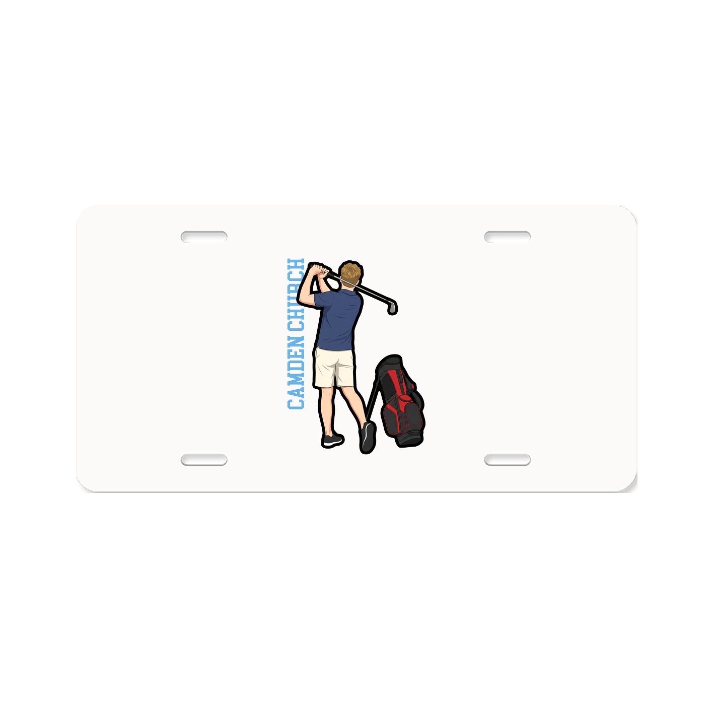 License Plate — Name Vertical in Classic