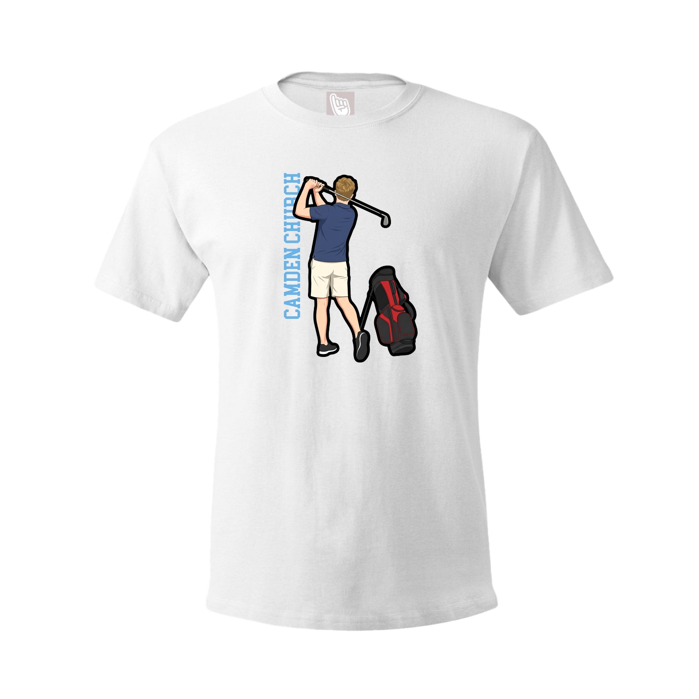 Tee — Name Vertical in White