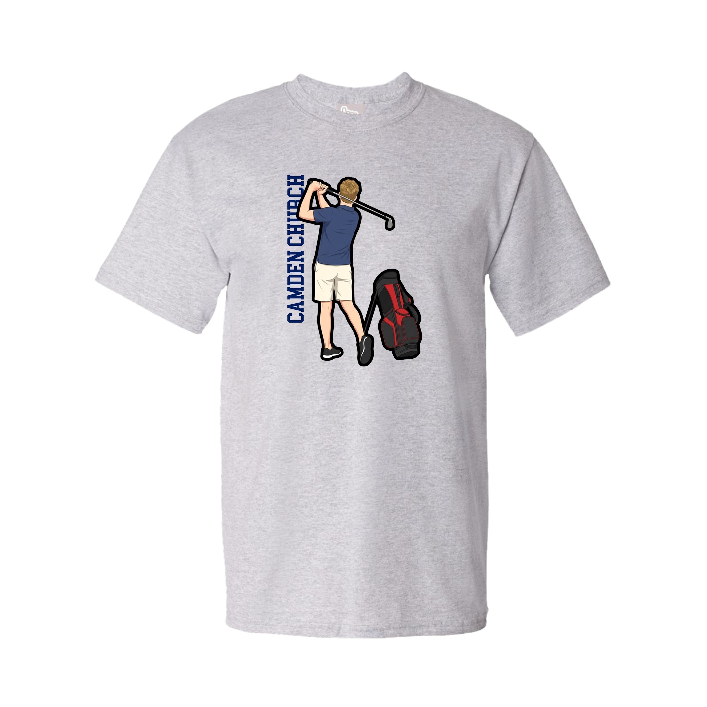 Youth Tee — Name Vertical in Grey