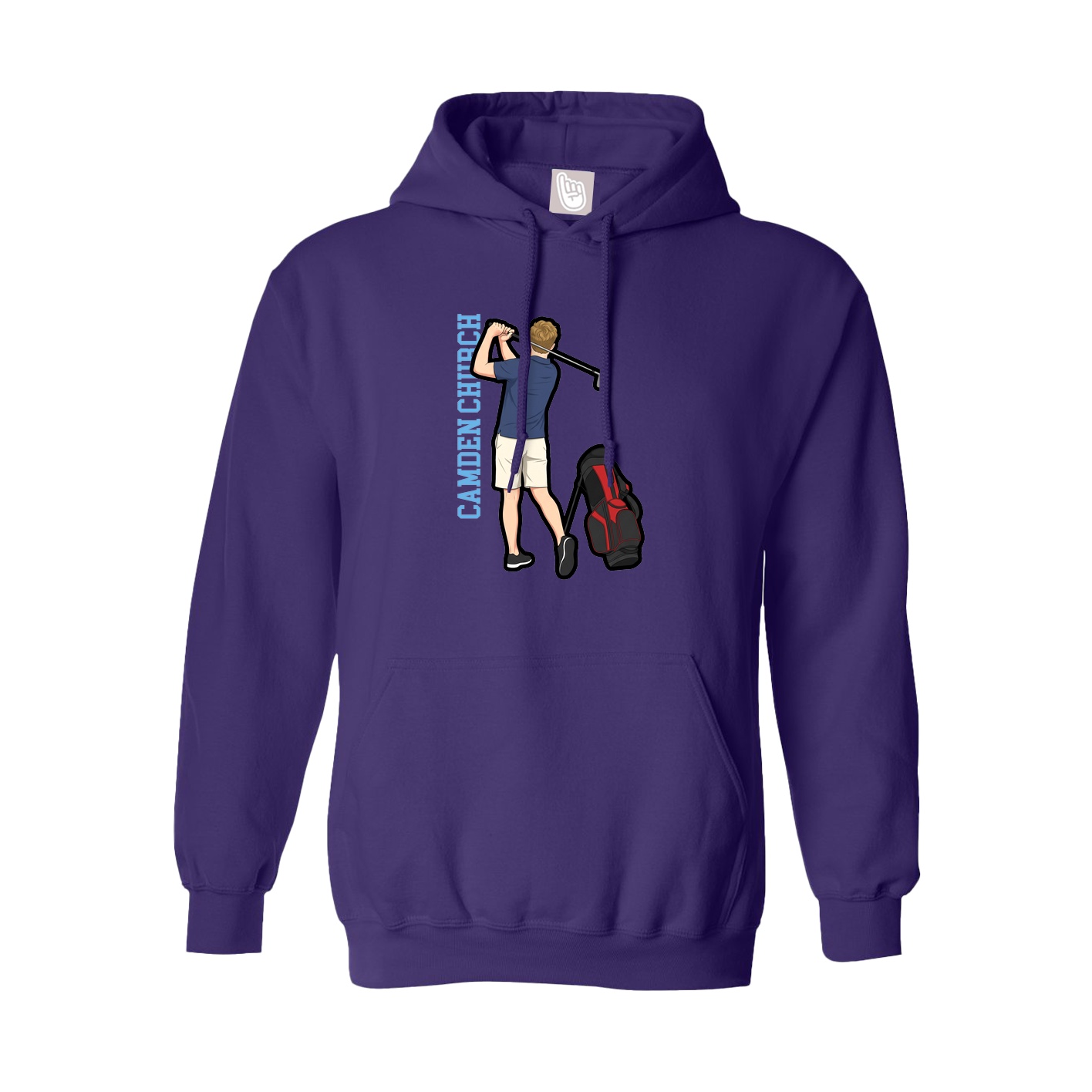 Hoodie — Name Vertical in Purple