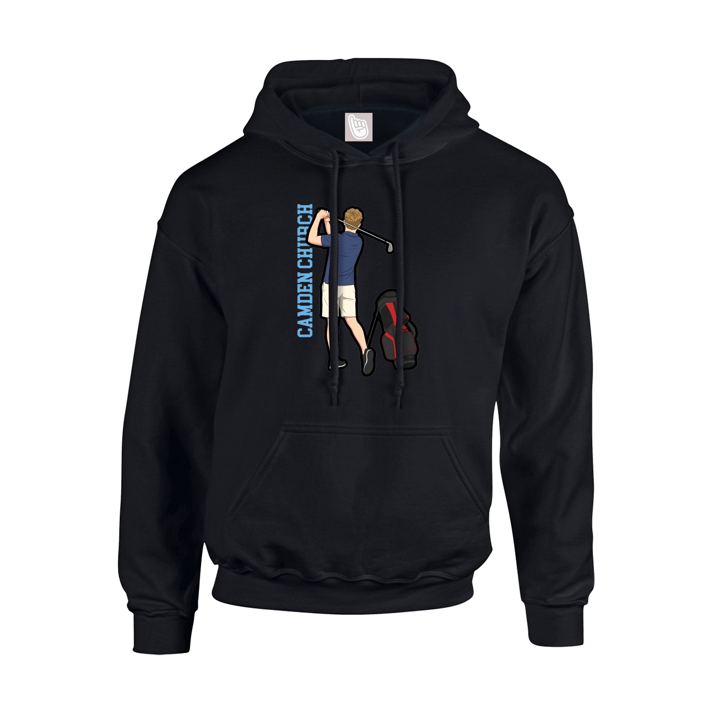 Youth Hoodie — Name Vertical in Black