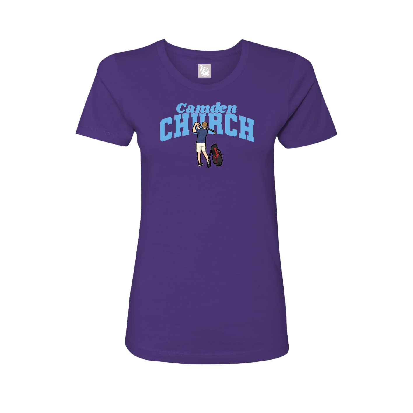 Fitted Women's Tee — Signature Arch in Purple