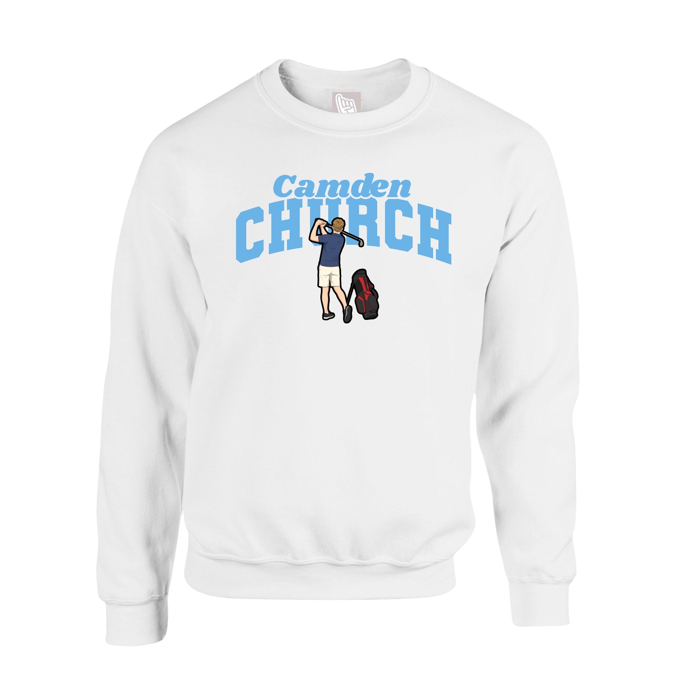 Fleece Crew — Signature Arch in White