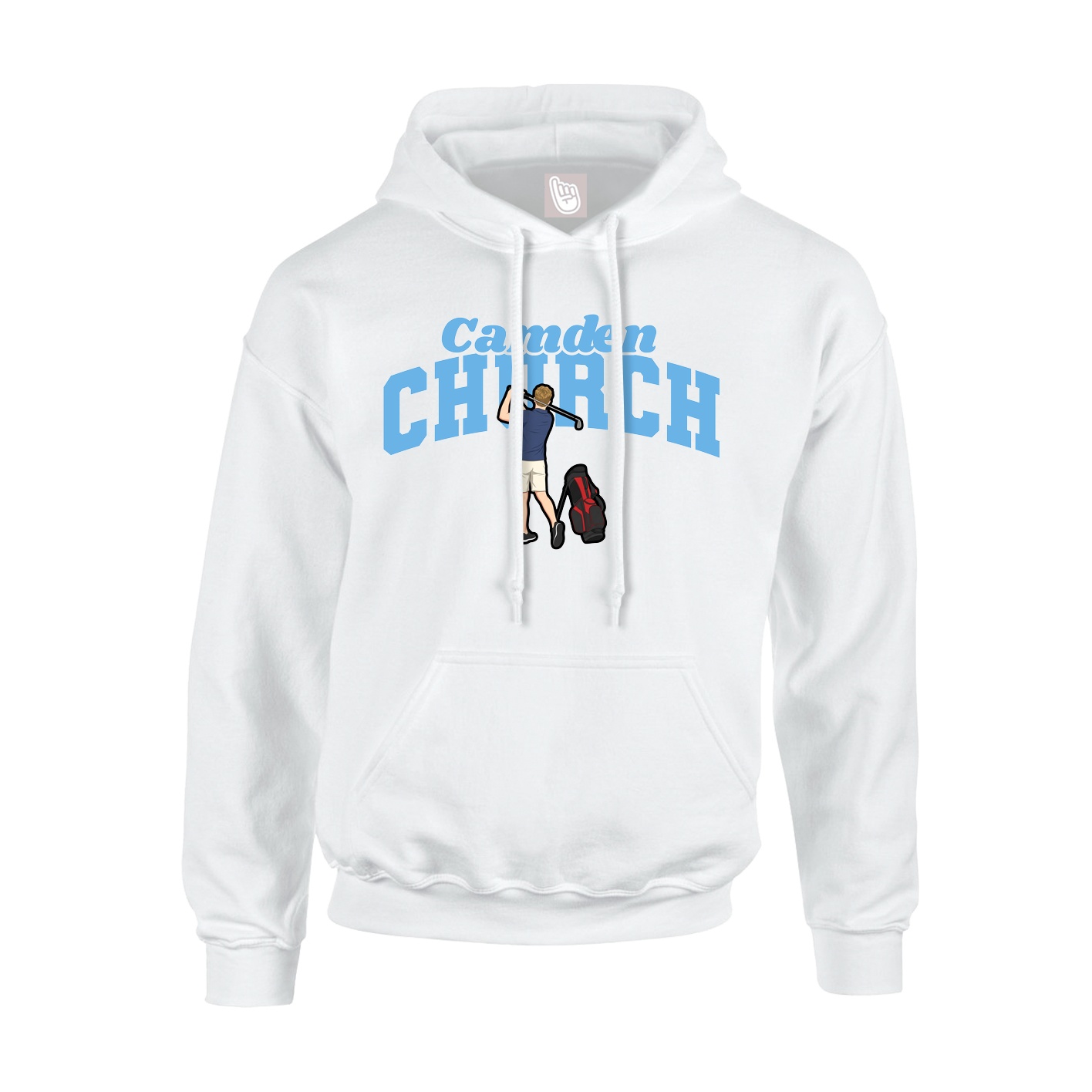 Youth Hoodie — Signature Arch in White